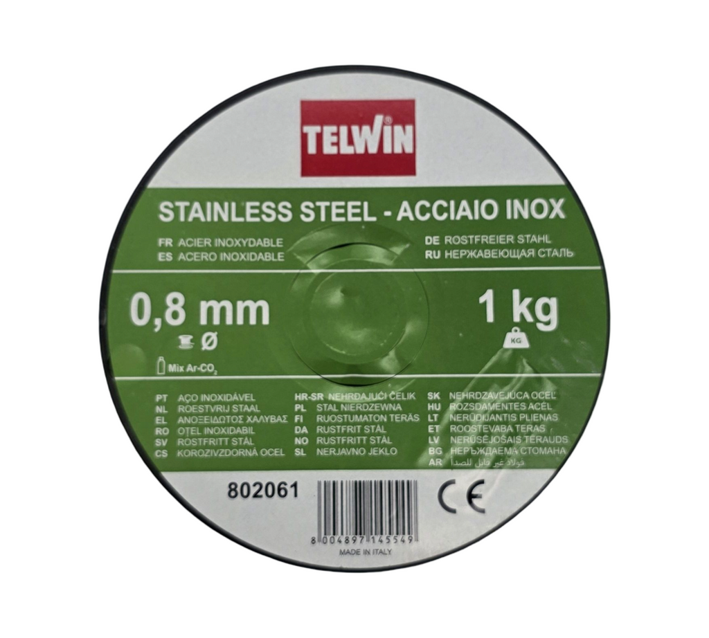 Telwin S.p.A. 802061 Edelstahlschweißdrahtspule Durchmesser 0,8 mm, 1 Kg, Grau