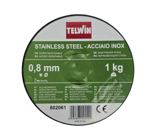 Telwin S.p.A. 802061 Edelstahlschweißdrahtspule Durchmesser 0,8 mm, 1 Kg, Grau