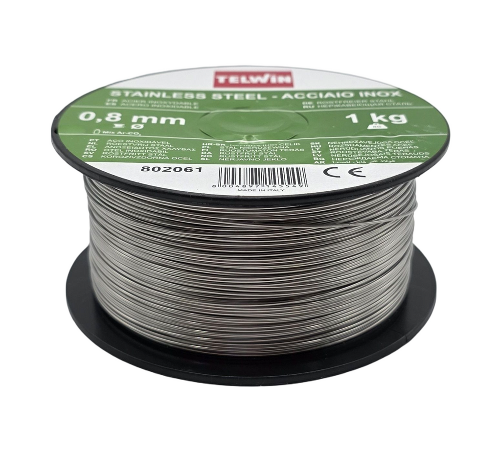 Telwin S.p.A. 802061 Edelstahlschweißdrahtspule Durchmesser 0,8 mm, 1 Kg, Grau