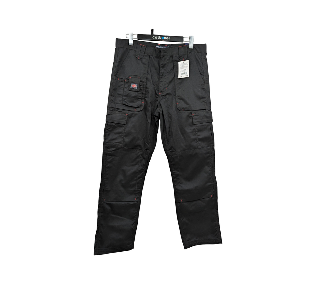 Lee Cooper LCPNT206 Arbeitshose Cargo Kniepolstertaschen W36 L31 Schwarz