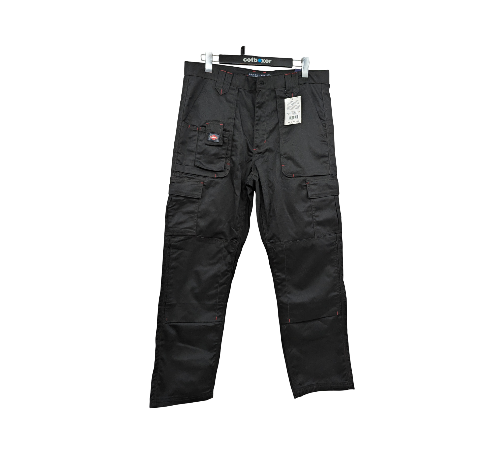 Lee Cooper LCPNT206 Arbeitshose Cargo Kniepolstertaschen W36 L31 Schwarz
