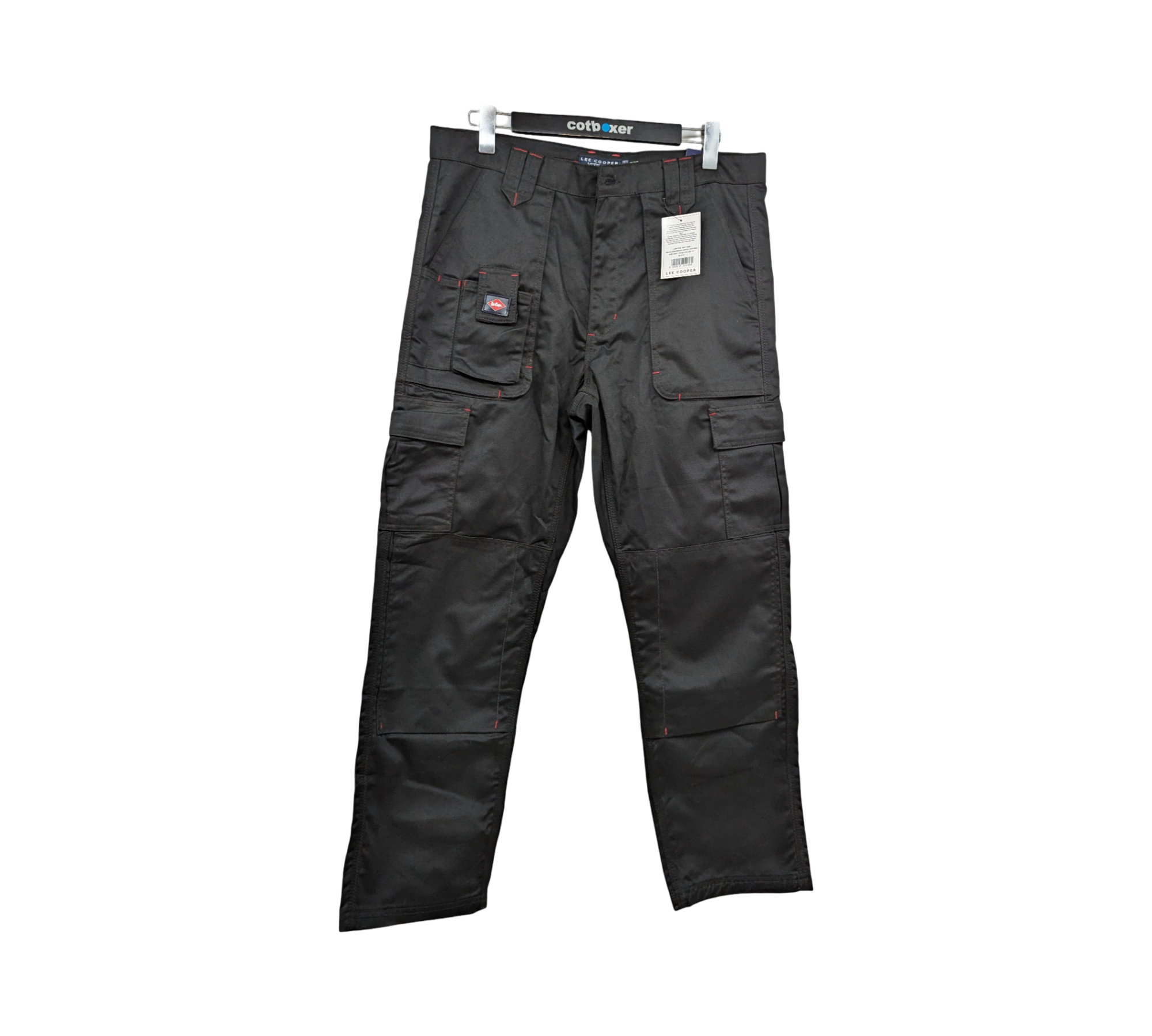 Lee Cooper LCPNT206 Arbeitshose Cargo Kniepolstertaschen W36 L31 Schwarz