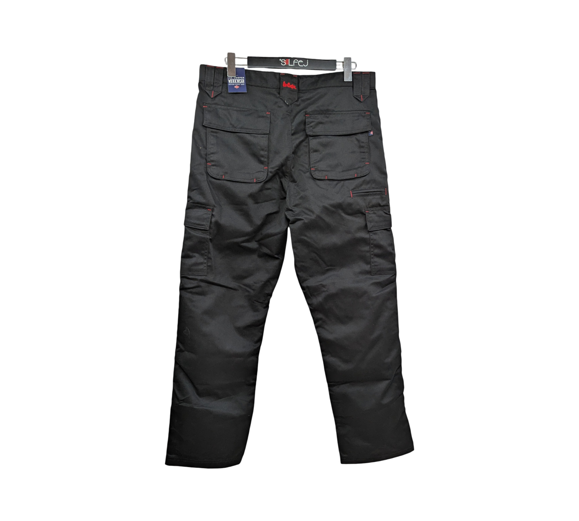 Lee Cooper LCPNT206 Arbeitshose Cargo Kniepolstertaschen W36 L31 Schwarz