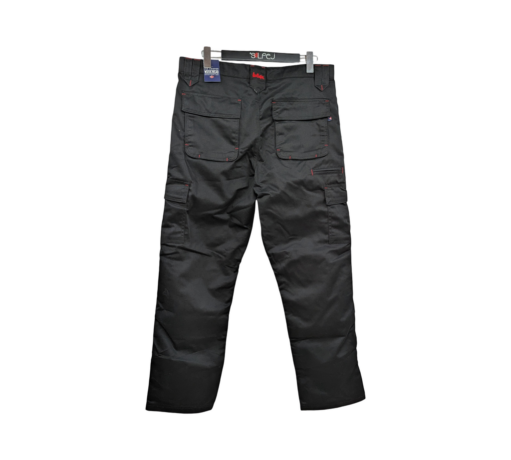 Lee Cooper LCPNT206 Arbeitshose Cargo Kniepolstertaschen W36 L31 Schwarz