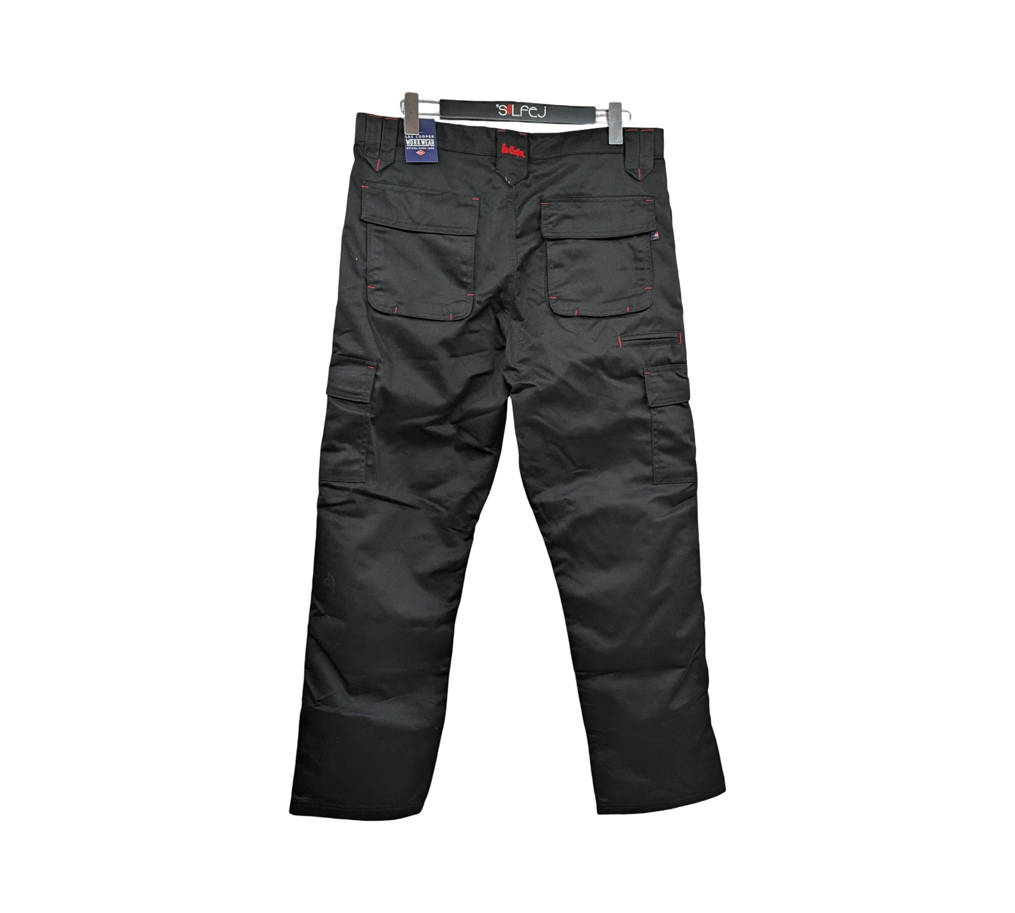 Lee Cooper LCPNT206 Arbeitshose Cargo Kniepolstertaschen W36 L31 Schwarz