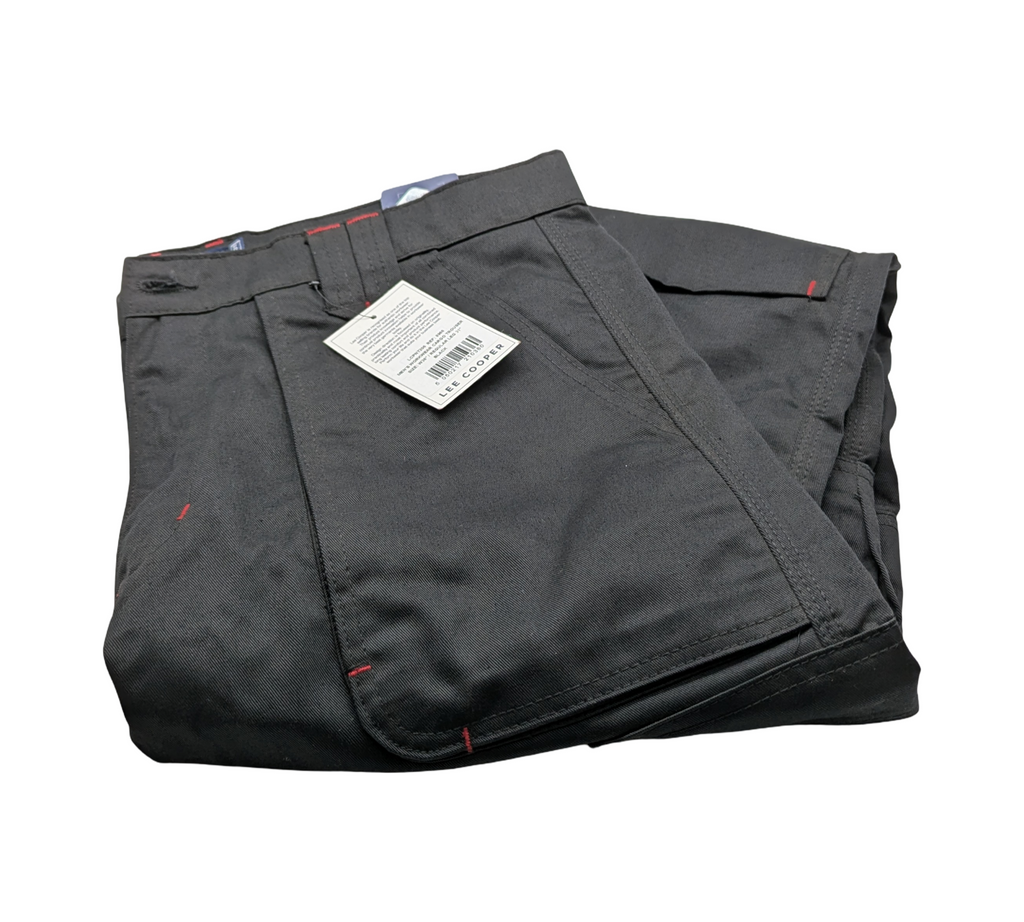 Lee Cooper LCPNT206 Arbeitshose Cargo Kniepolstertaschen W36 L31 Schwarz