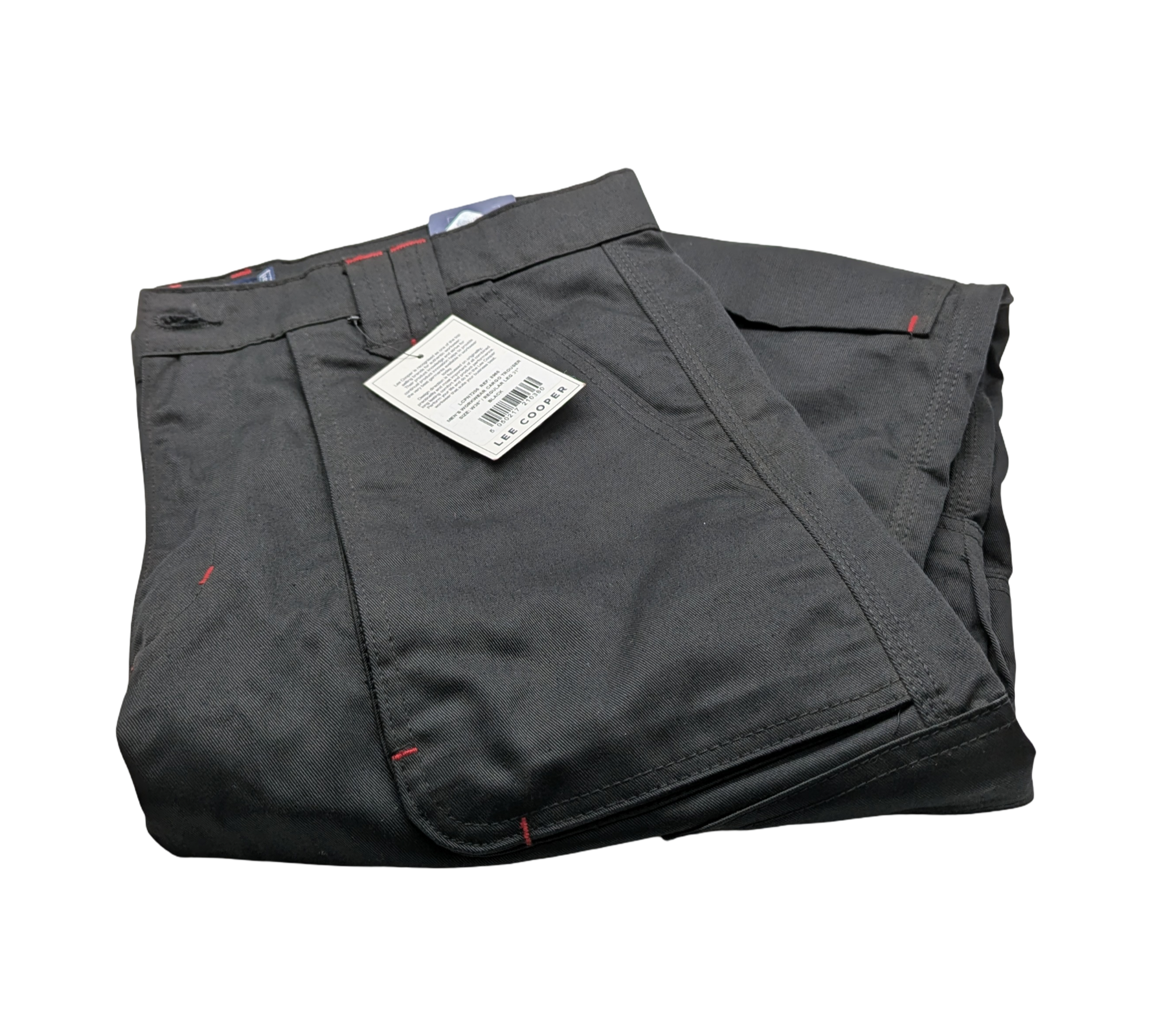 Lee Cooper LCPNT206 Arbeitshose Cargo Kniepolstertaschen W36 L31 Schwarz