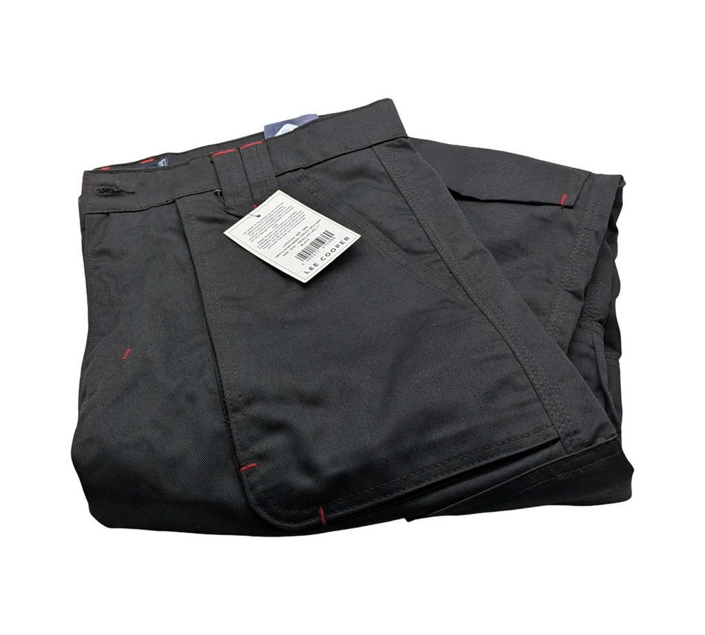 Lee Cooper LCPNT206 Arbeitshose Cargo Kniepolstertaschen W36 L31 Schwarz