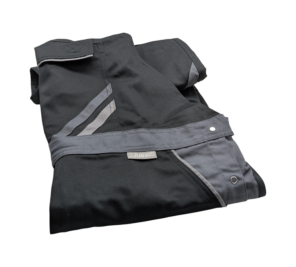 Planam Highline 2712 Arbeitshose Latzhose Herren Gr. 114 Schwarz Schiefer Zink