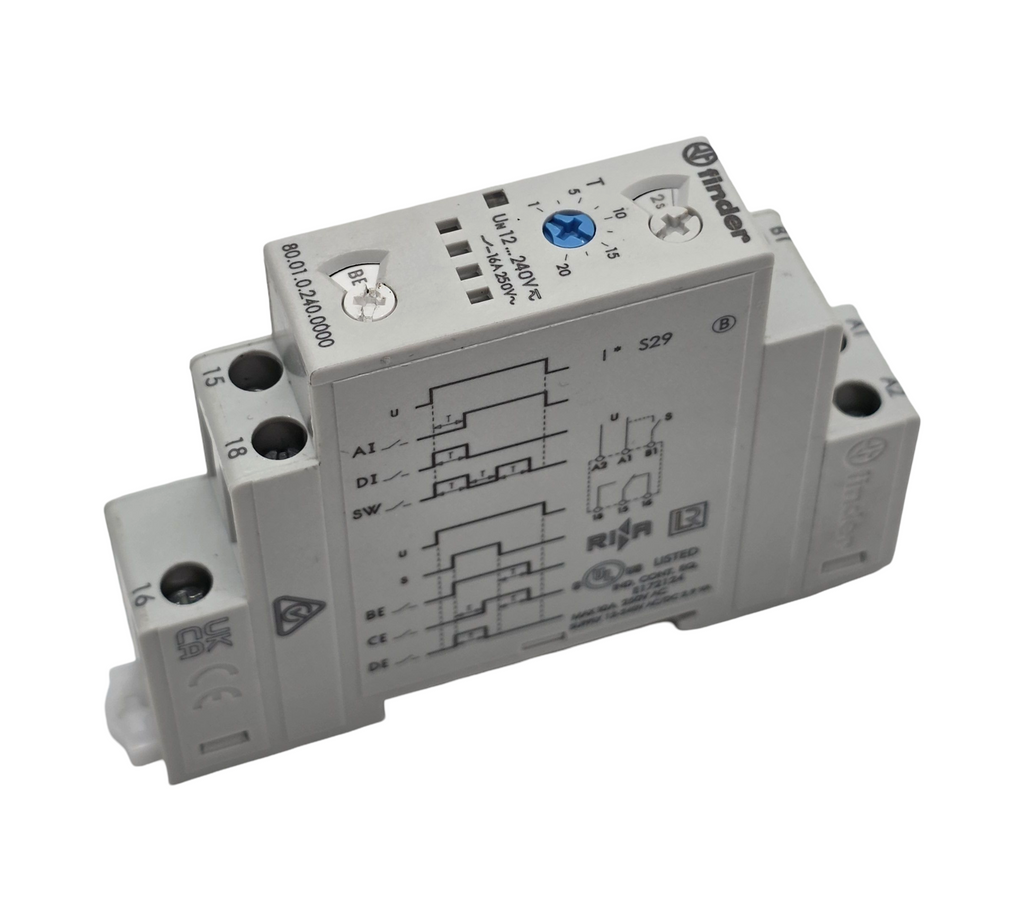 Finder 800102400000PAS Zeitrelais Multifunktion 16A 12-240 VAC/DC 0,1s-24h