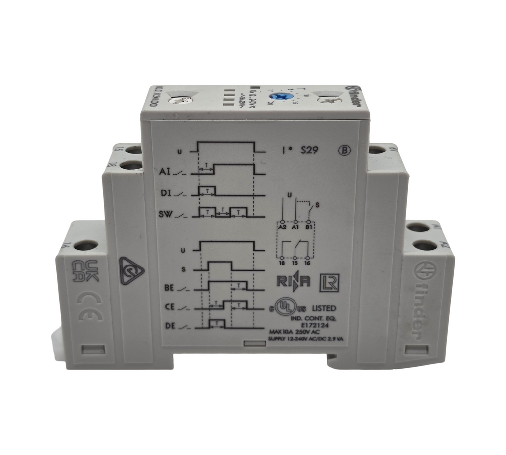 Finder 800102400000PAS Zeitrelais Multifunktion 16A 12-240 VAC/DC 0,1s-24h