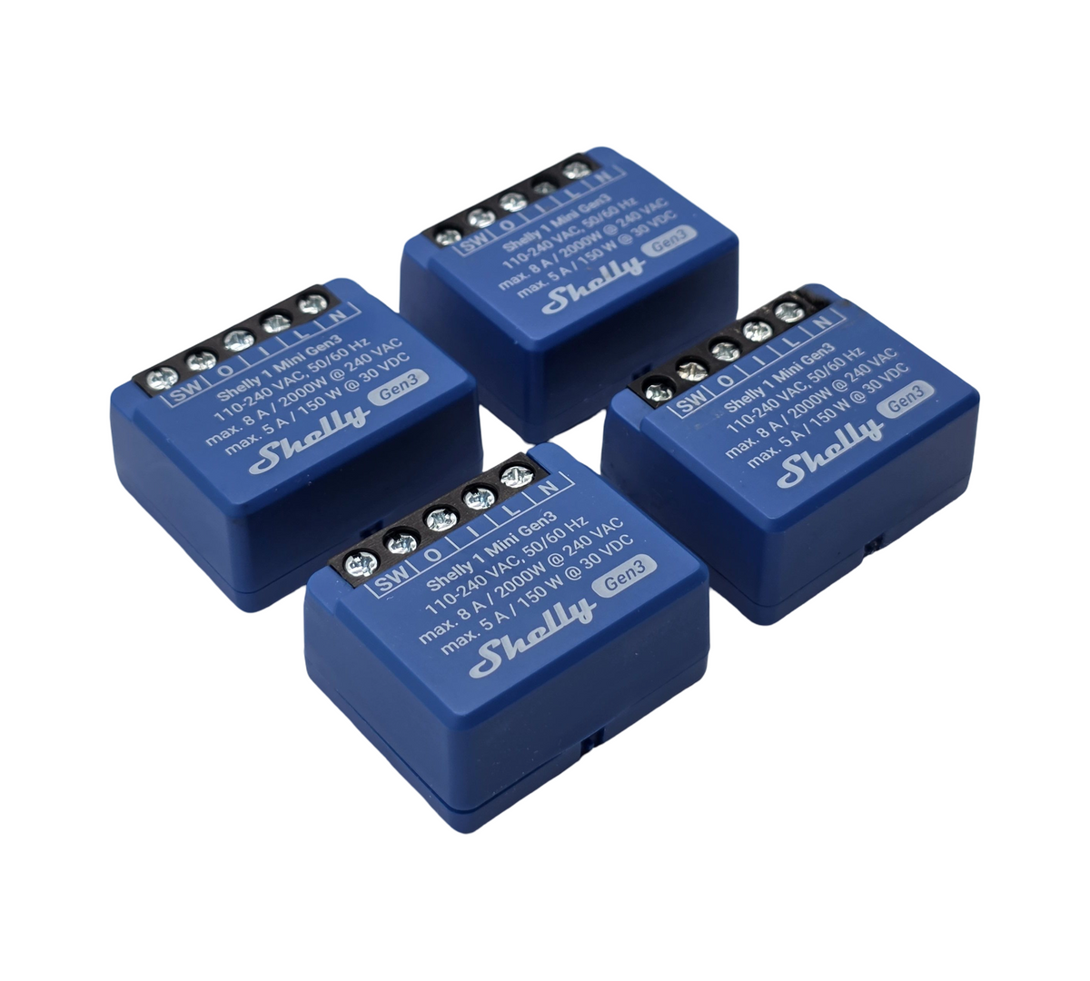 Shelly 1 Mini Gen3 Smart Schalter Relais 4 Stück WLAN Bluetooth 8A