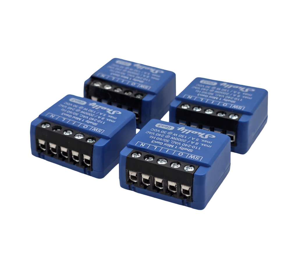 Shelly 1 Mini Gen3 Smart Schalter Relais 4 Stück WLAN Bluetooth 8A