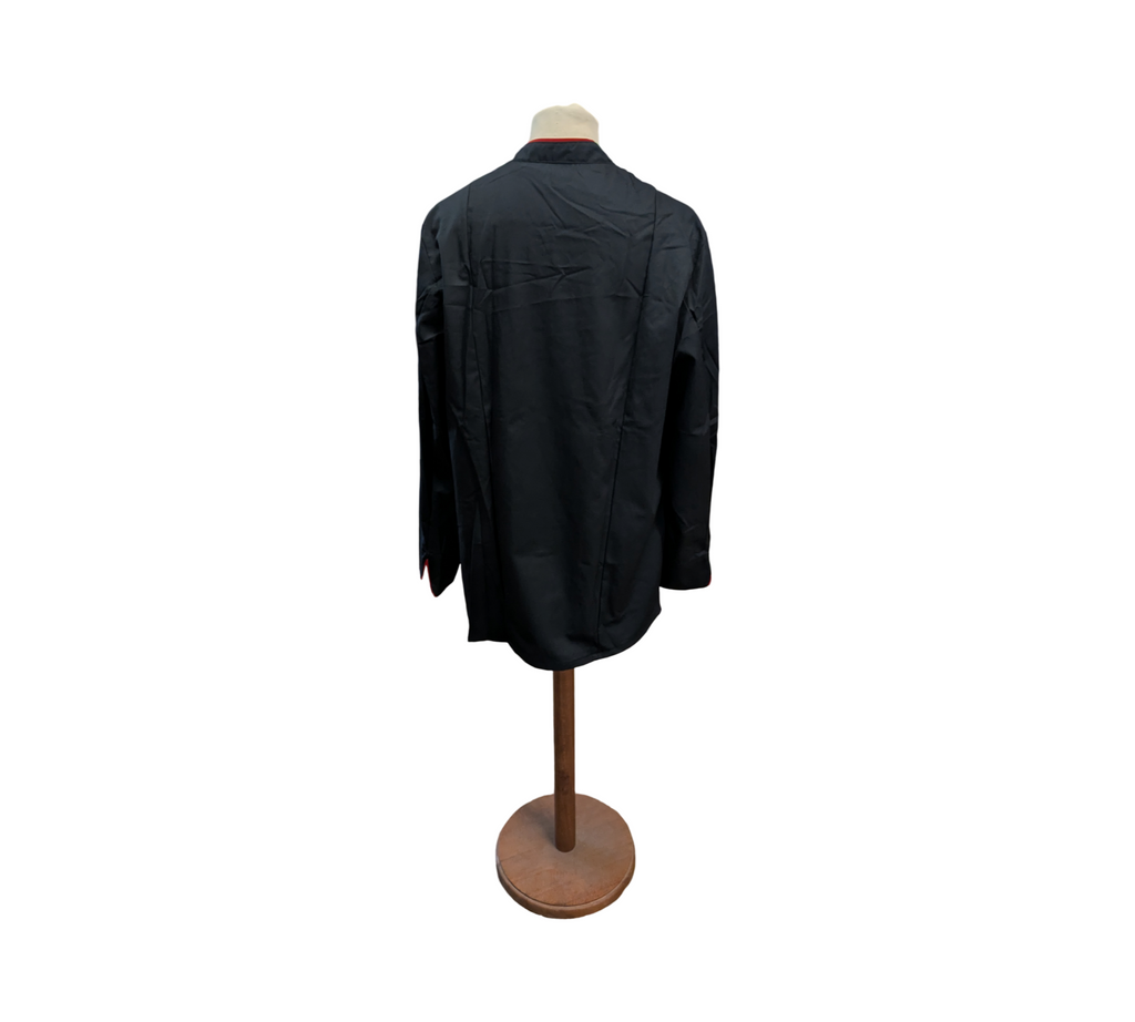 BP Gourmet Kochjacke Langarm Belüftungsschlitze Gr. 54 Schwarz Rot