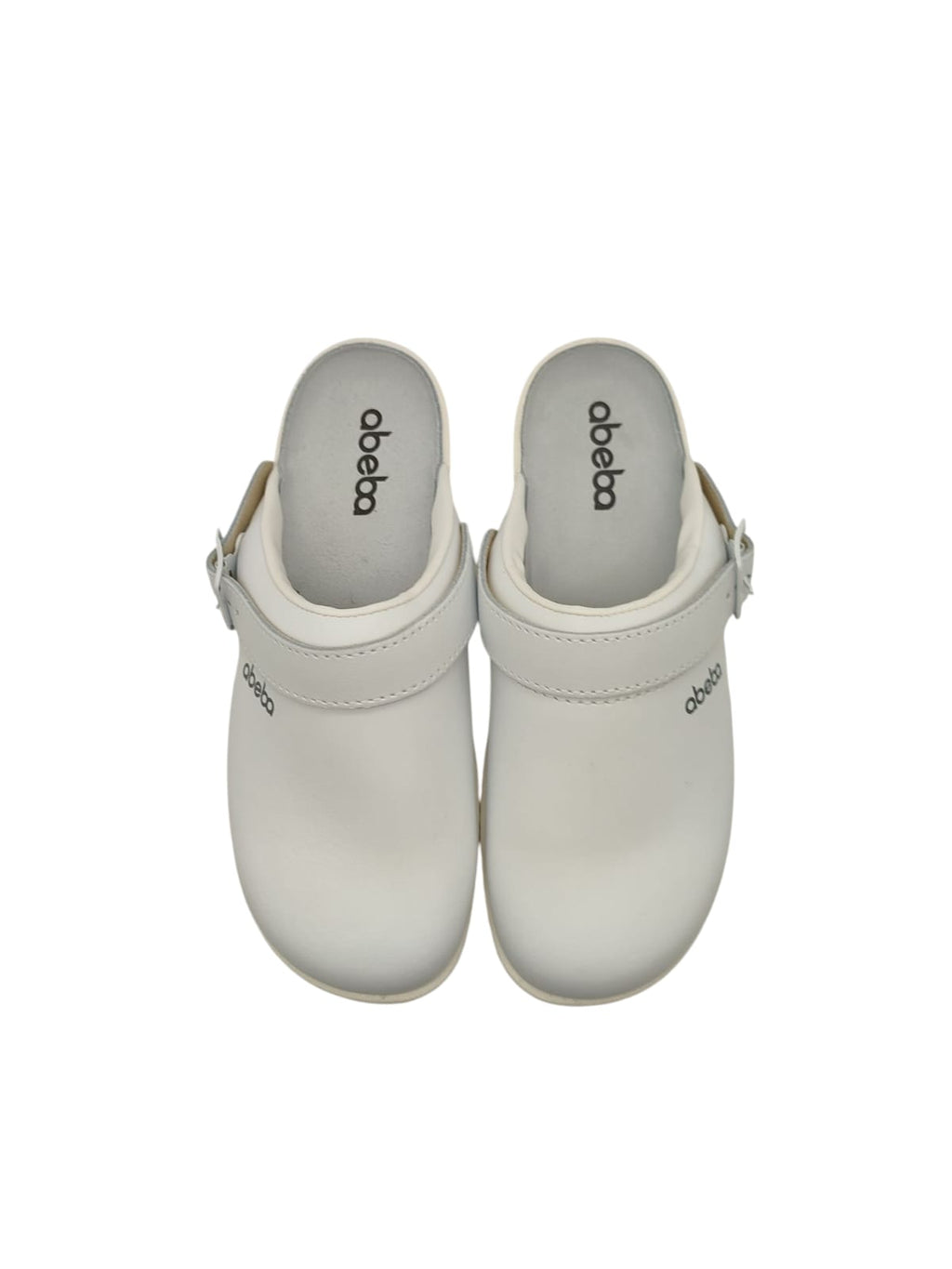 Abeba Berufsschuh The Original Clog Leder Weiß rutschfest Größe 43