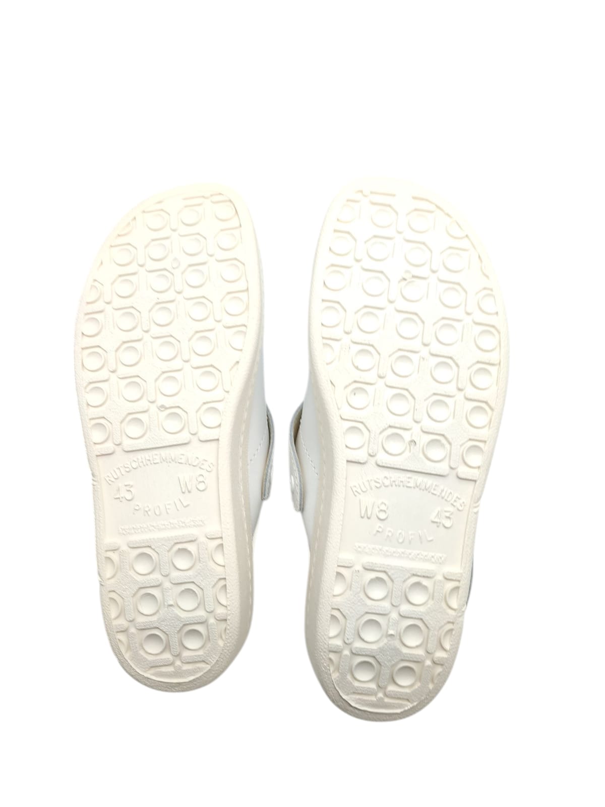 Abeba Berufsschuh The Original Clog Leder Weiß rutschfest Größe 43