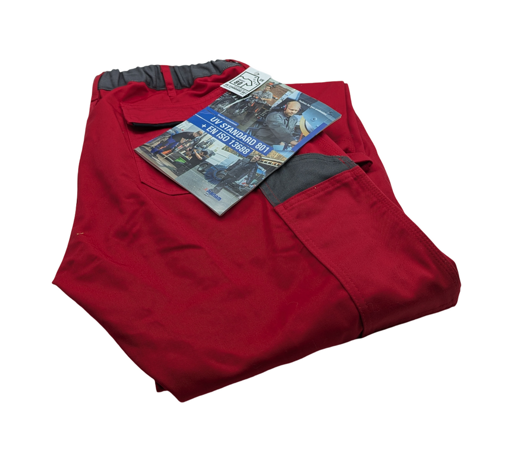 Planam Pantalon Arbeitshose rot/ardoise/schwarz Größe 42