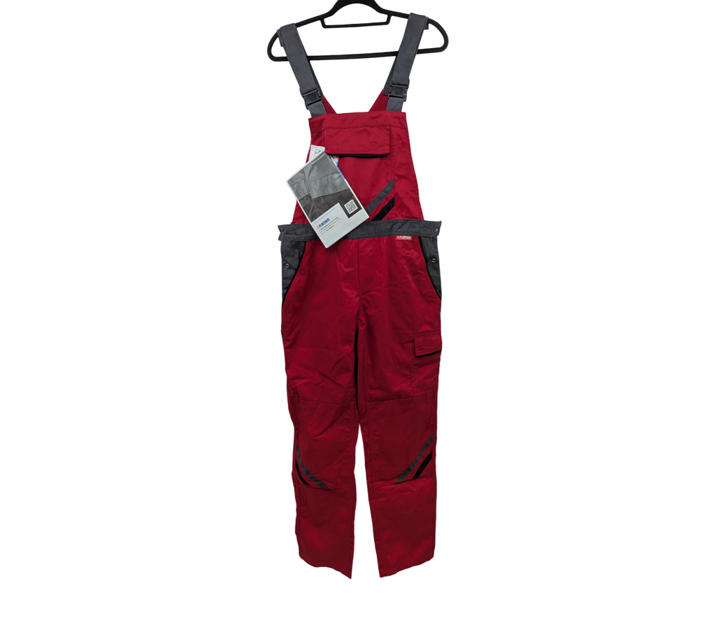 Planam Highline Damen-Latzhose Rot/Schiefer/Schwarz Größe 42