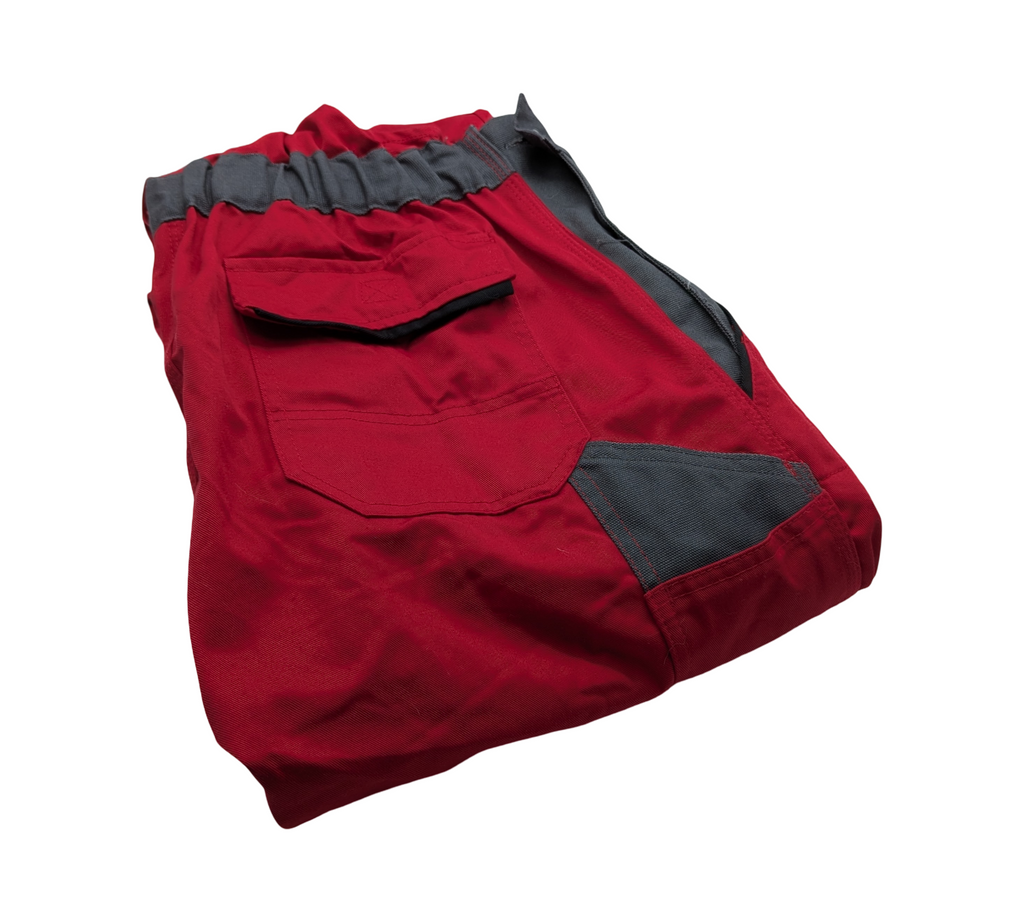Planam Highline Damen-Latzhose Rot/Schiefer/Schwarz Größe 42