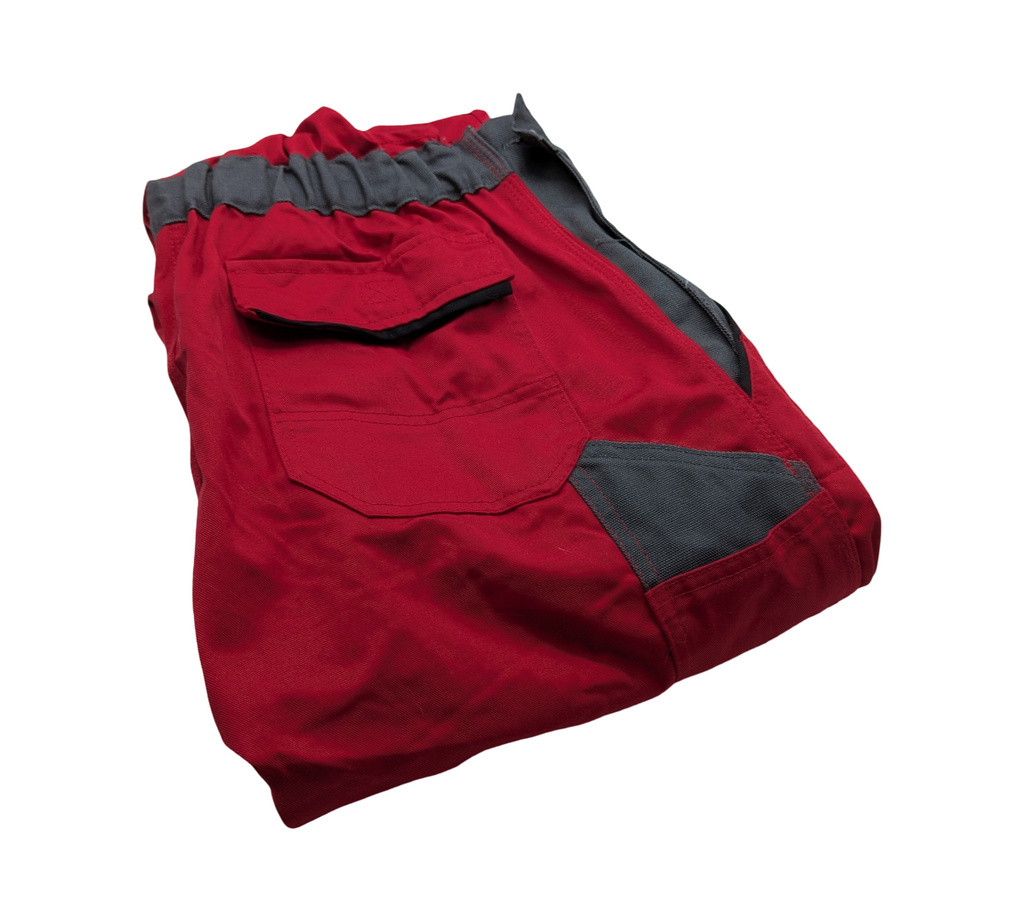 Planam Highline Damen-Latzhose Rot/Schiefer/Schwarz Größe 42