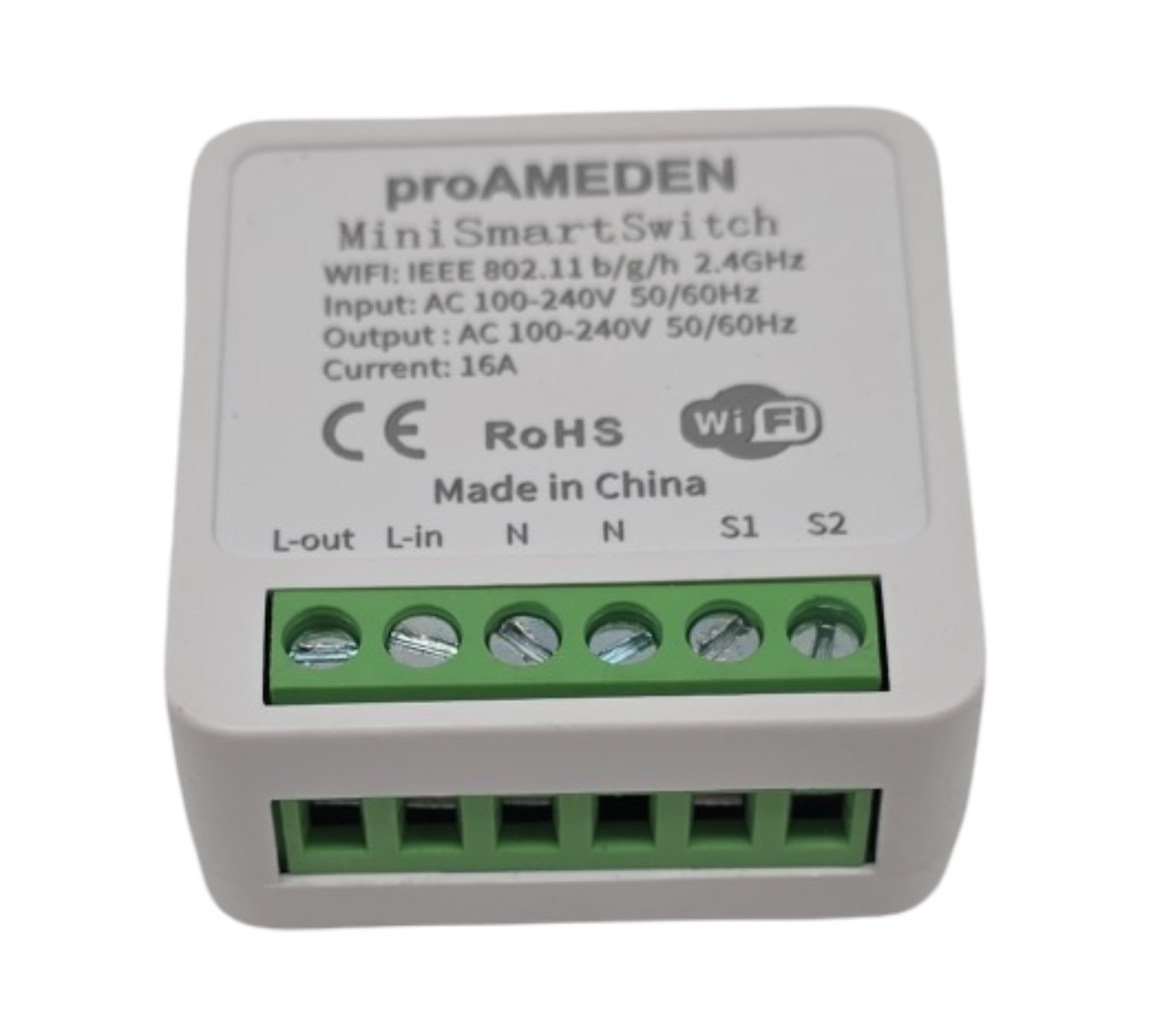 proAMEDEN WLAN Smart-Relais Lichtsteuerungsmodul 16A Unterputz Tuya/Smart Life kompatibel