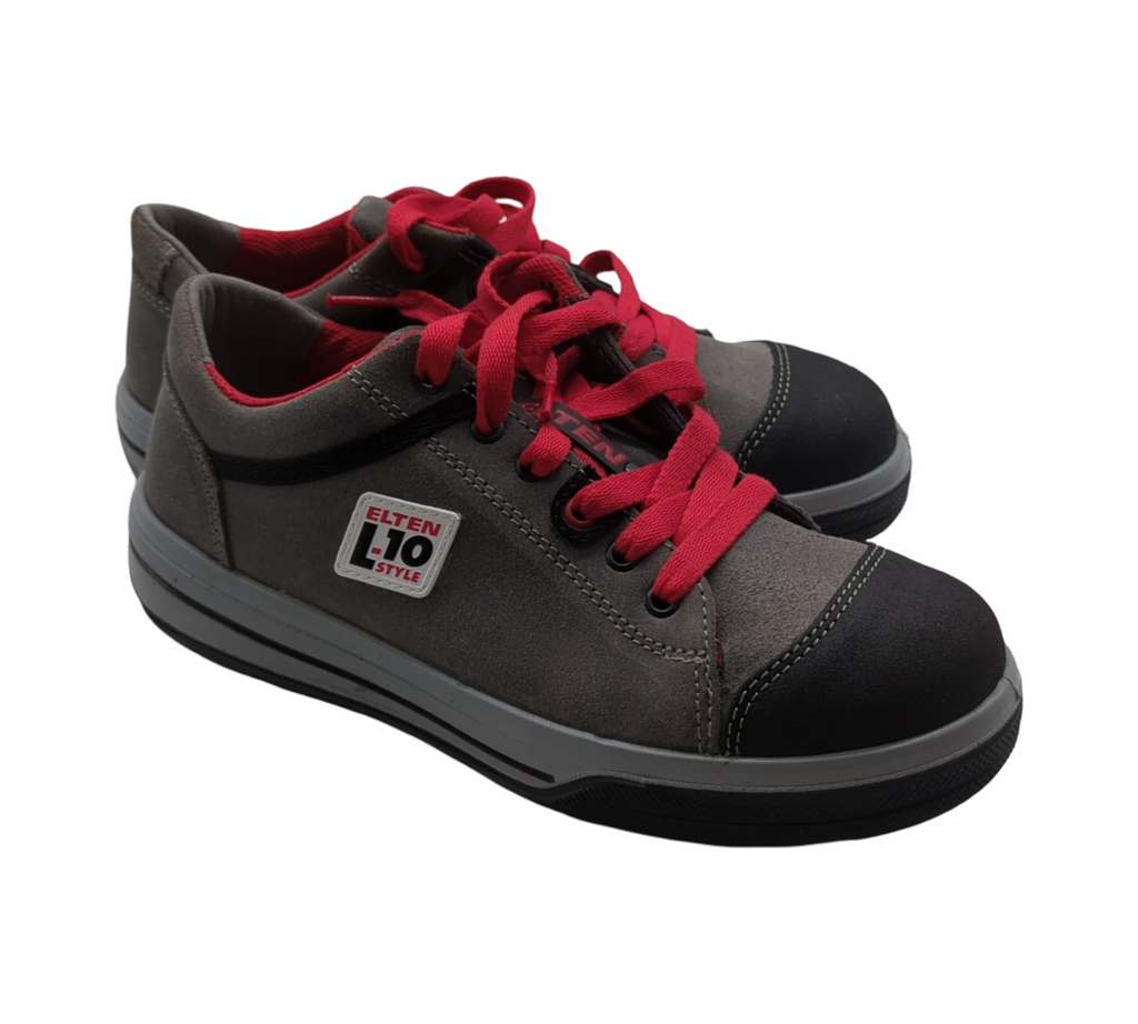 ELTEN VINTAGE Pirate Low Sicherheitsschuhe ESD S3 Leder Stahlkappe grau schwarz Unisex Größe 40