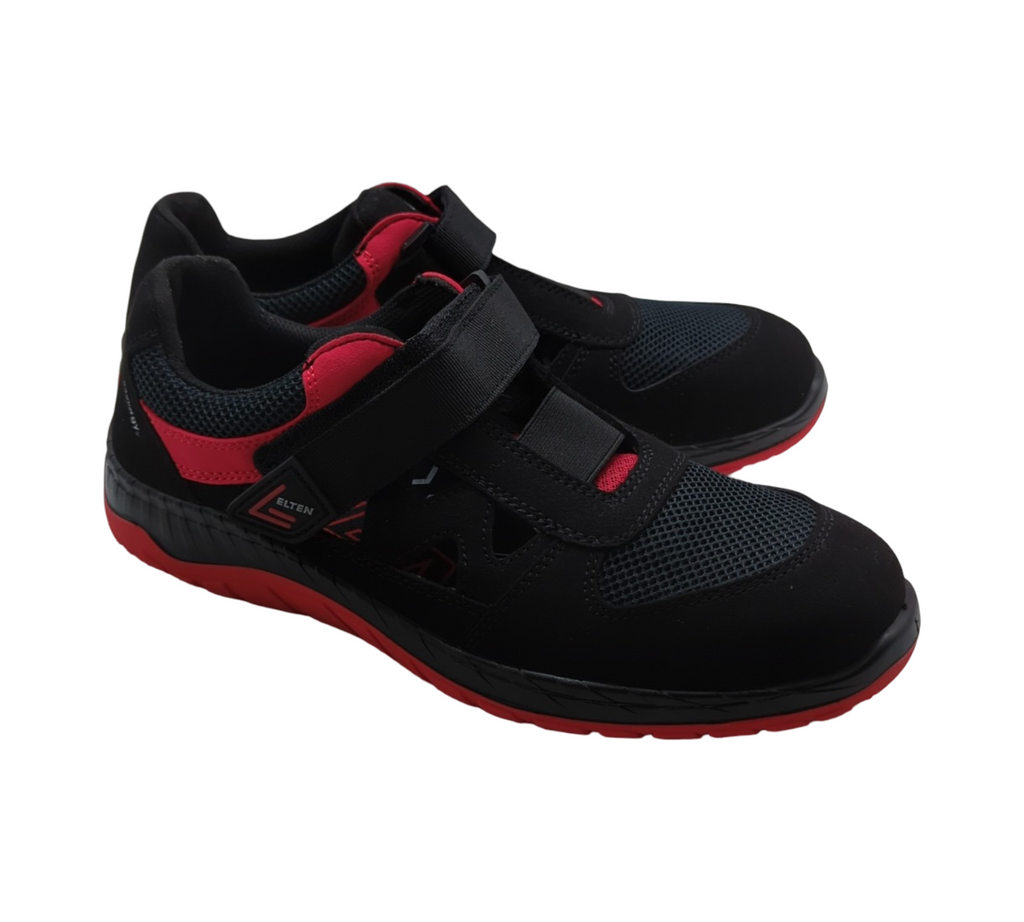 ELTEN Lonny red Easy Sicherheitsschuhe S1PS ESD Stahlkappe Schwarz Rot Größe 43
