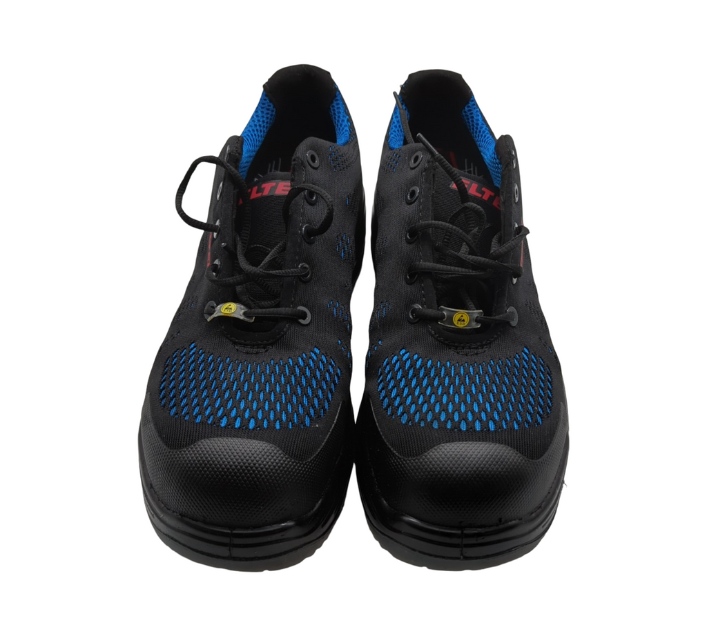 ELTEN LOGAN blue Sicherheitsschuhe Low S1 Herren leicht sportlich Textil Kunststoffkappe Schwarz Blau Größe 43