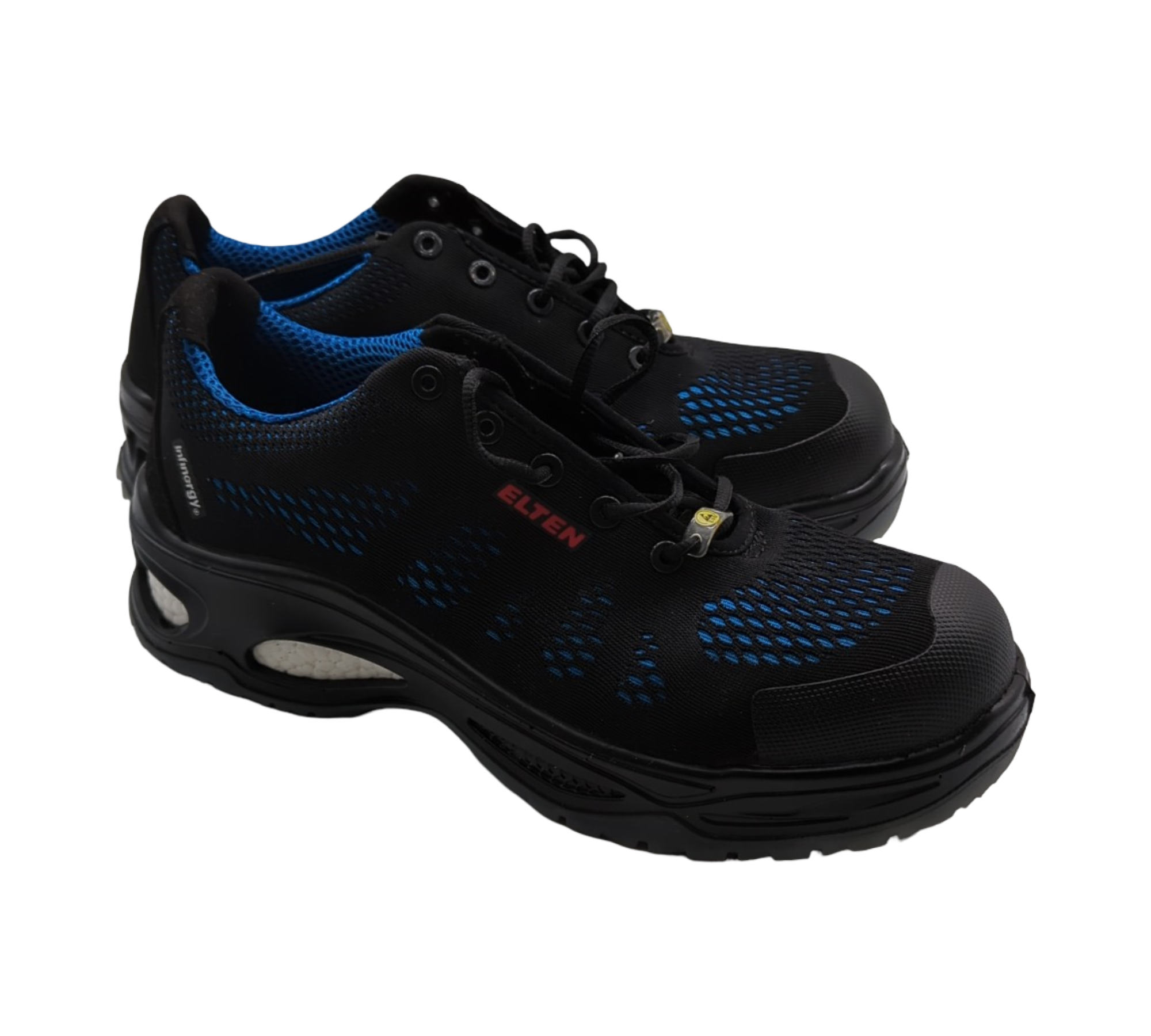 ELTEN LOGAN blue Sicherheitsschuhe Low S1 Herren leicht sportlich Textil Kunststoffkappe Schwarz Blau Größe 43