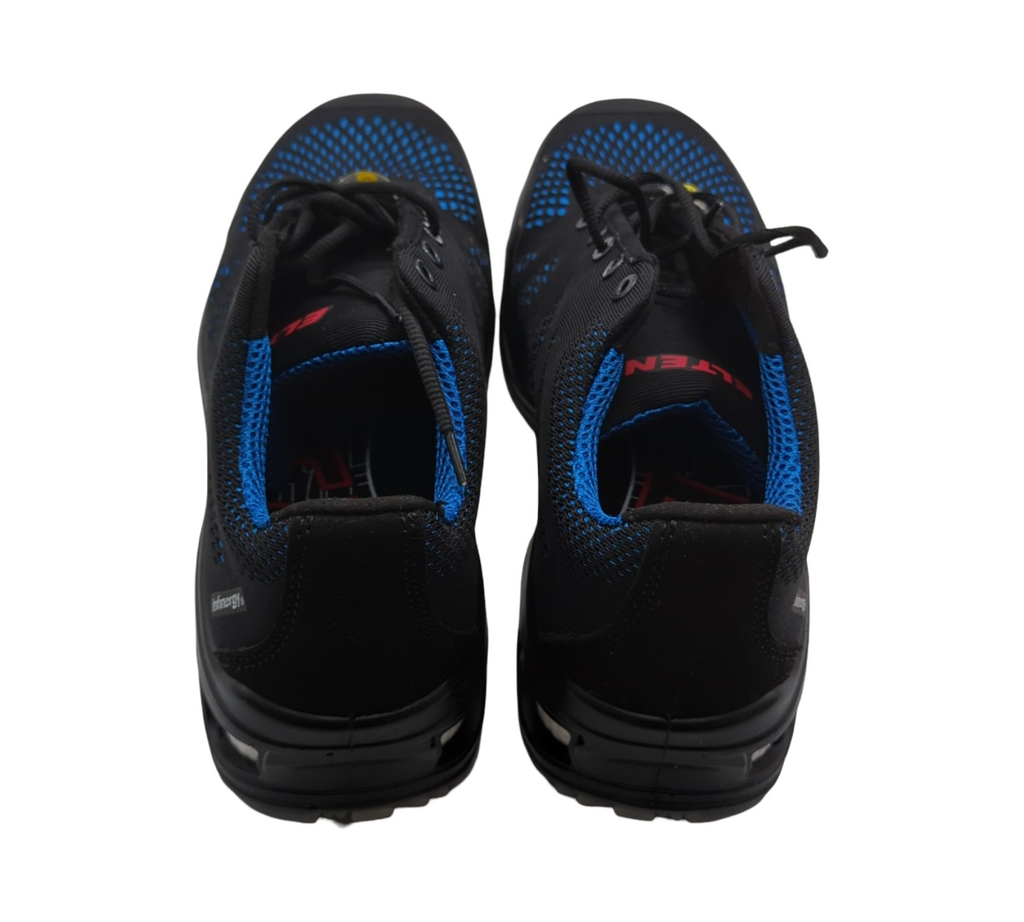 ELTEN LOGAN blue Sicherheitsschuhe Low S1 Herren leicht sportlich Textil Kunststoffkappe Schwarz Blau Größe 43
