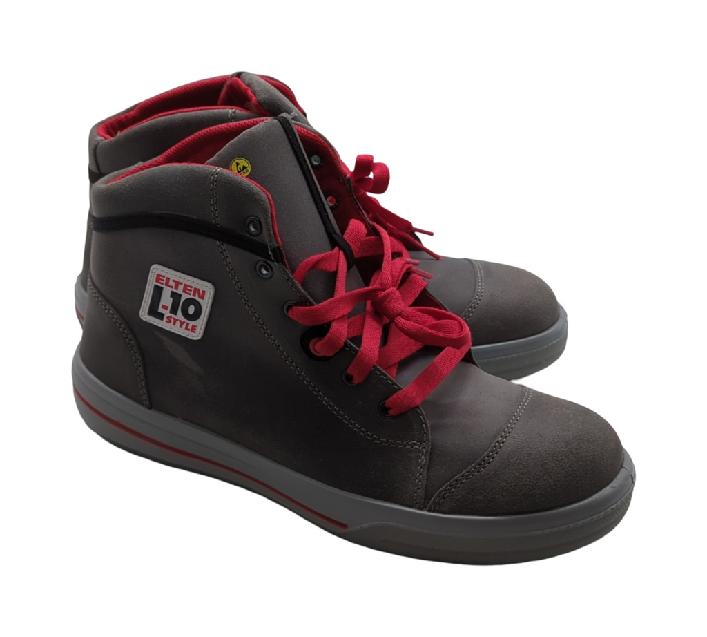 ELTEN VINTAGE Mid Sicherheitsschuhe Herren Leder Stahlkappe leicht sportlich grau Größe 44