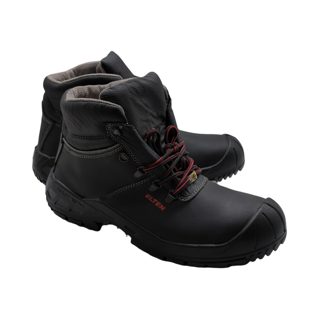 RENZO Mid Sicherheitsschuhe S3 ESD Herren Leder Stahlkappe leicht robust Schwarz Größe 48