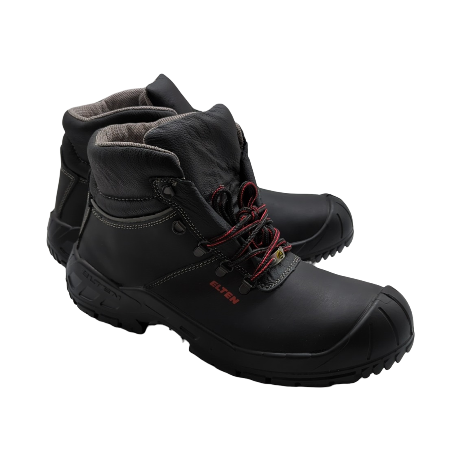 RENZO Mid Sicherheitsschuhe S3 ESD Herren Leder Stahlkappe leicht robust Schwarz Größe 48