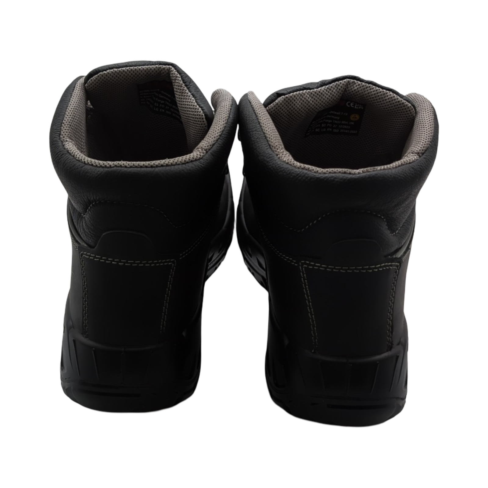 RENZO Mid Sicherheitsschuhe S3 ESD Herren Leder Stahlkappe leicht robust Schwarz Größe 48