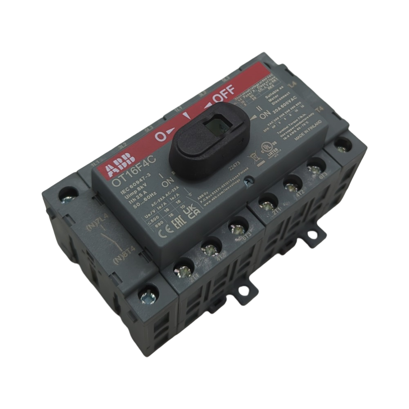 OT16 F4 Schalter Switch mit F4 Kontakten DIN Profilmontage 6417019389752