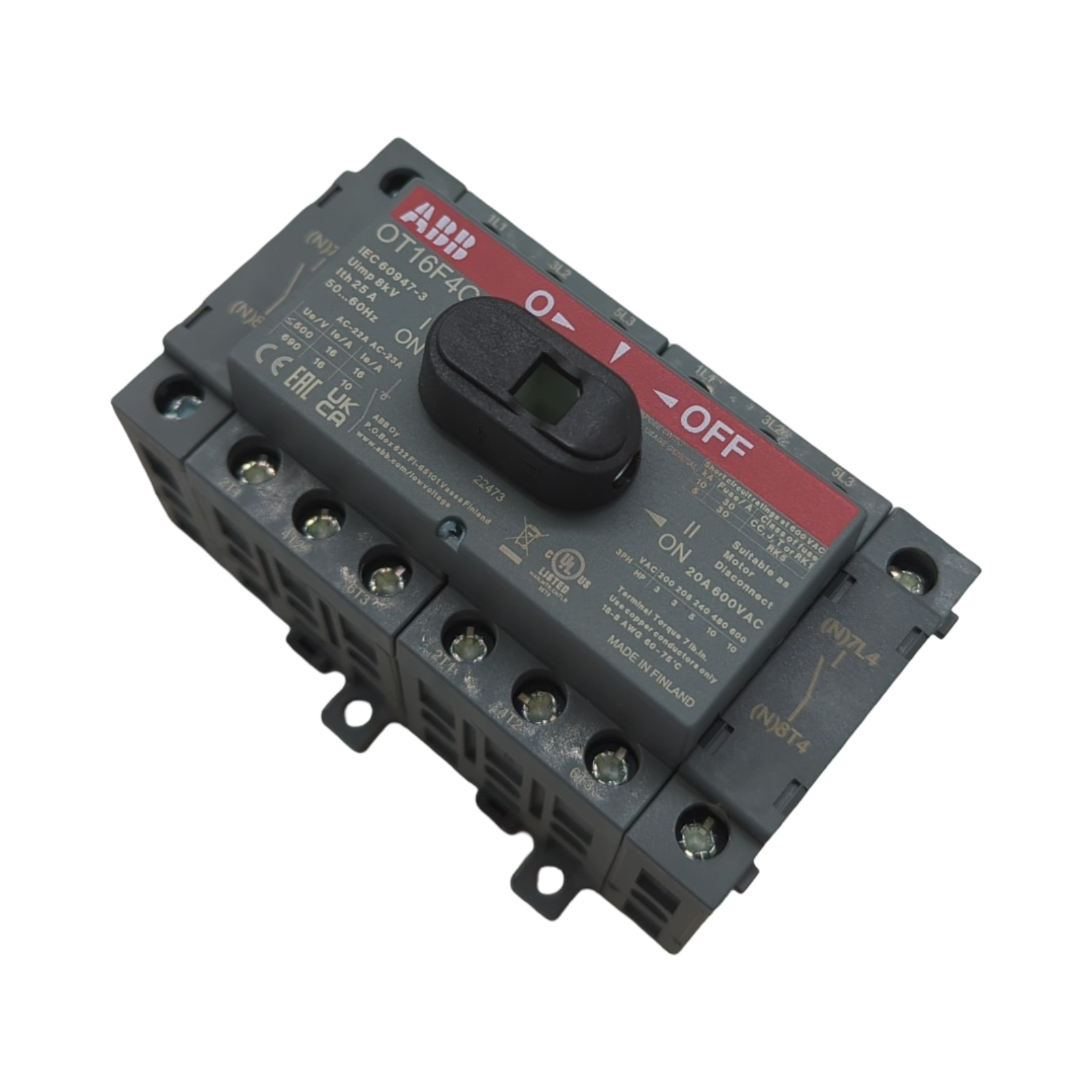 OT16 F4 Schalter Switch mit F4 Kontakten DIN Profilmontage 6417019389752