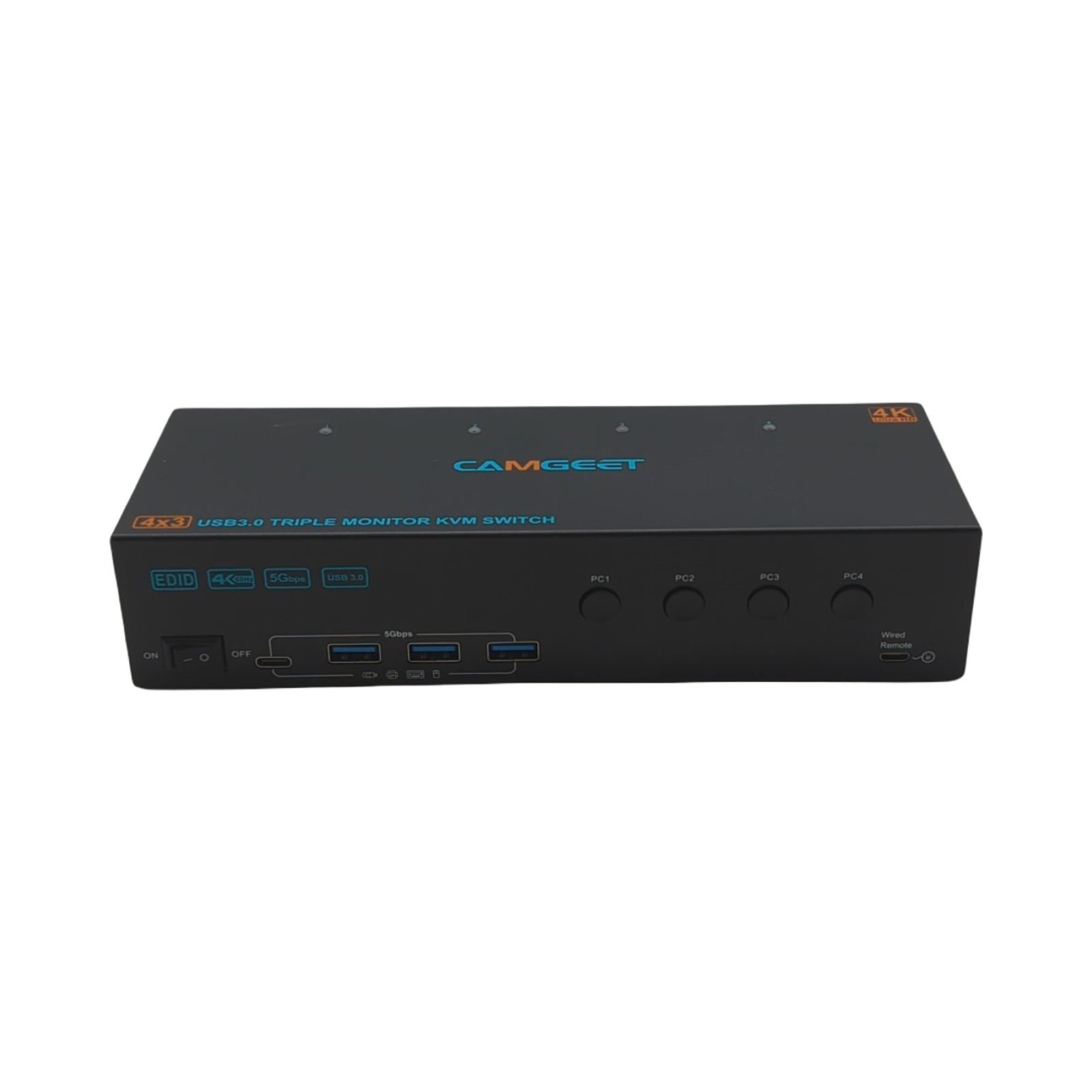 KVM Switch 3 Monitore 4 Computer 2x HDMI DisplayPort 4K 60Hz 4x USB 3.0 Triple Monitorumschaltung