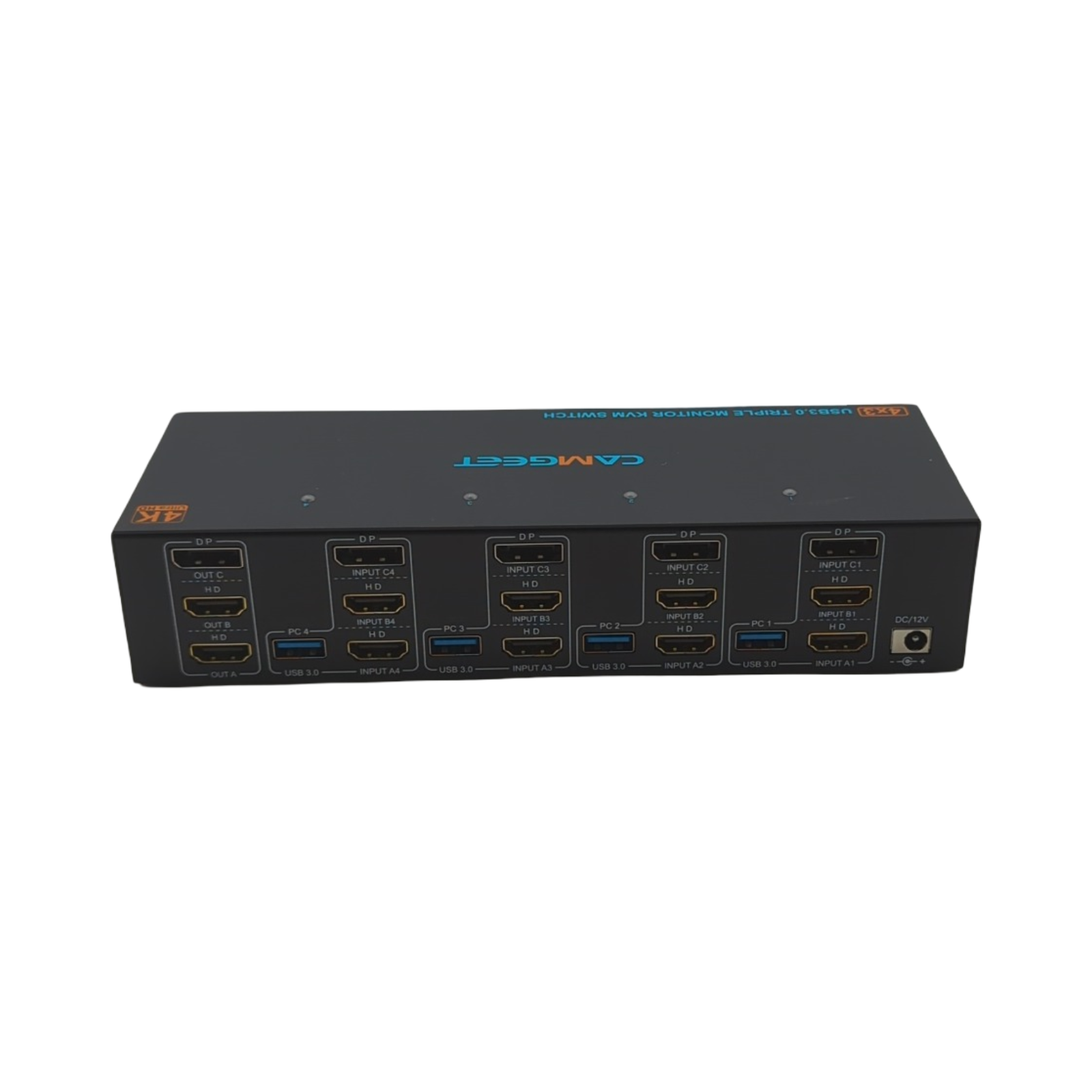 KVM Switch 3 Monitore 4 Computer 2x HDMI DisplayPort 4K 60Hz 4x USB 3.0 Triple Monitorumschaltung
