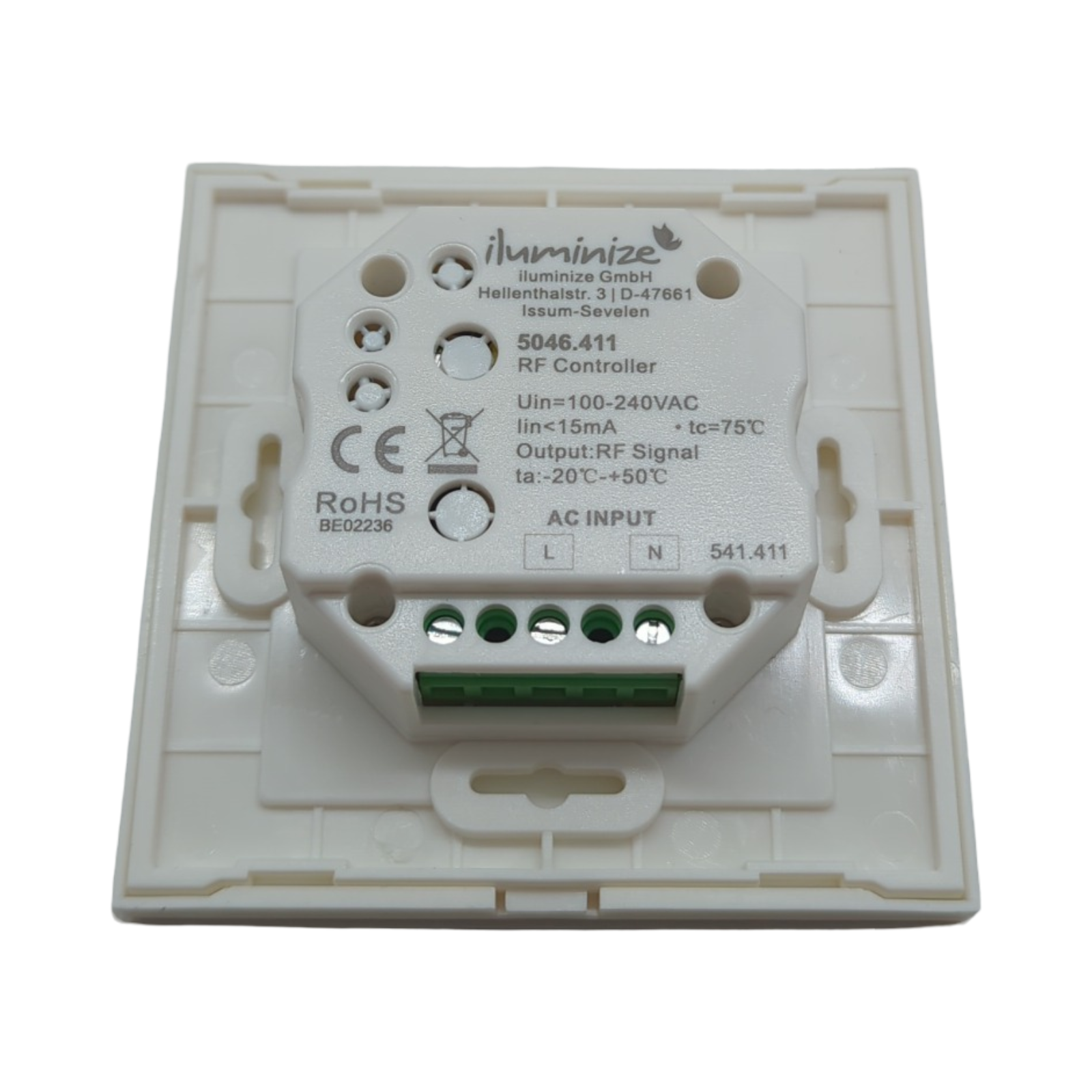 iluminize Touch Wand-Dimmer Funk für RGB RGB+W RGBW LEDs 1 Zone 230V Schalterdosen-Installation