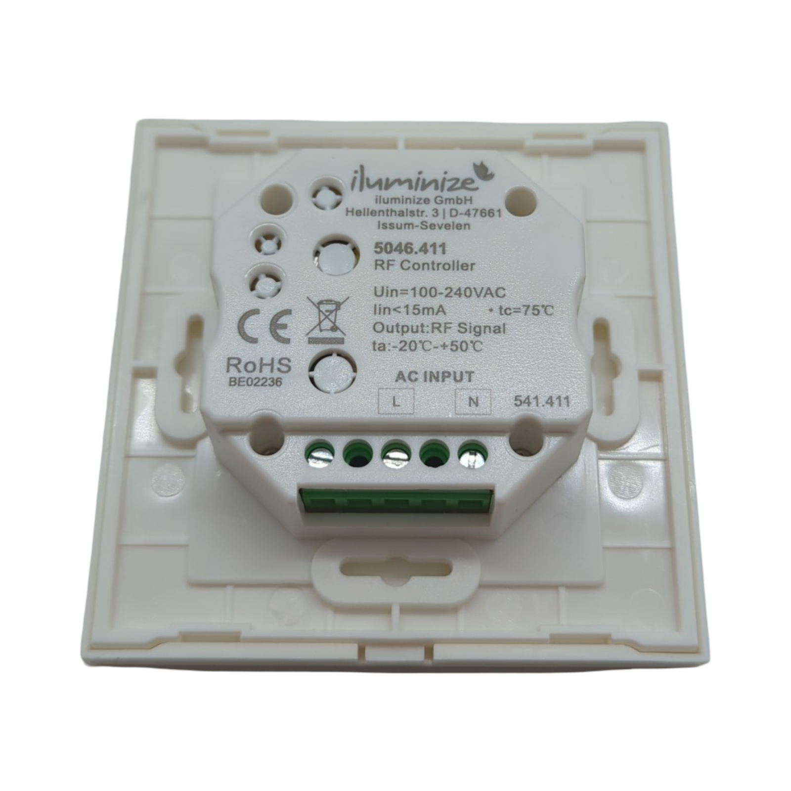 iluminize Touch Wand-Dimmer Funk für RGB RGB+W RGBW LEDs 1 Zone 230V Schalterdosen-Installation