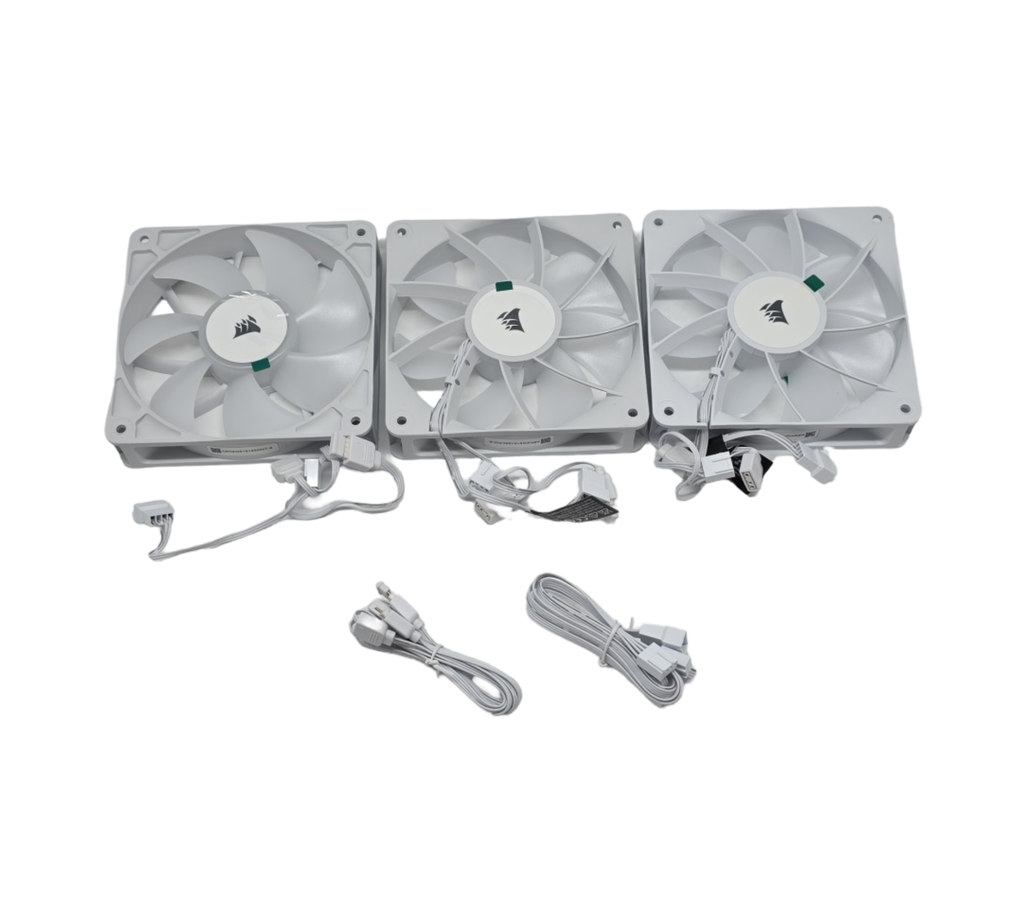 CORSAIR RS120 PWM-Lüfter 120mm ARGB geräuscharm magnetisches Dome-Lager Weiß 3er-Set