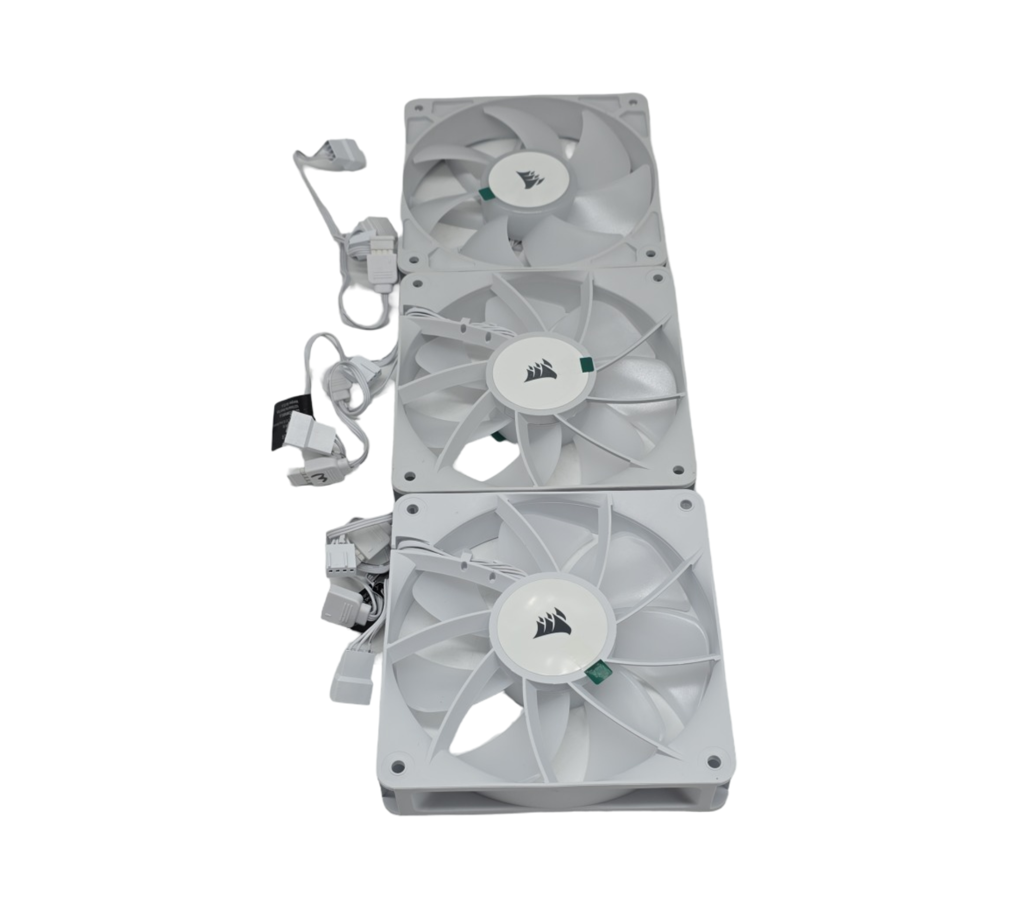 CORSAIR RS120 PWM-Lüfter 120mm ARGB geräuscharm magnetisches Dome-Lager Weiß 3er-Set