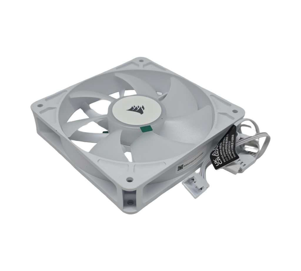 CORSAIR RS120 PWM-Lüfter 120mm ARGB geräuscharm magnetisches Dome-Lager Weiß 3er-Set