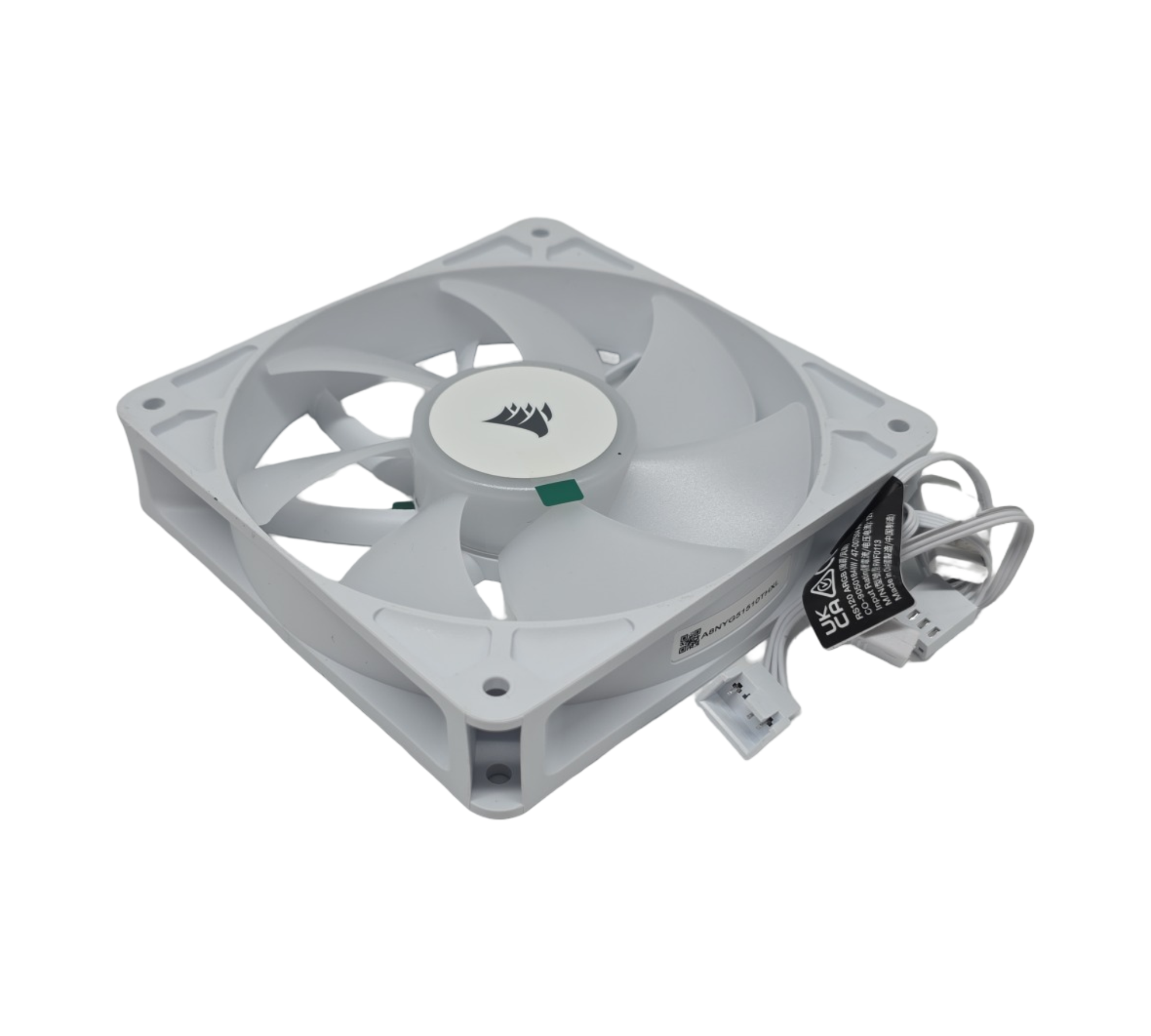 CORSAIR RS120 PWM-Lüfter 120mm ARGB geräuscharm magnetisches Dome-Lager Weiß 3er-Set