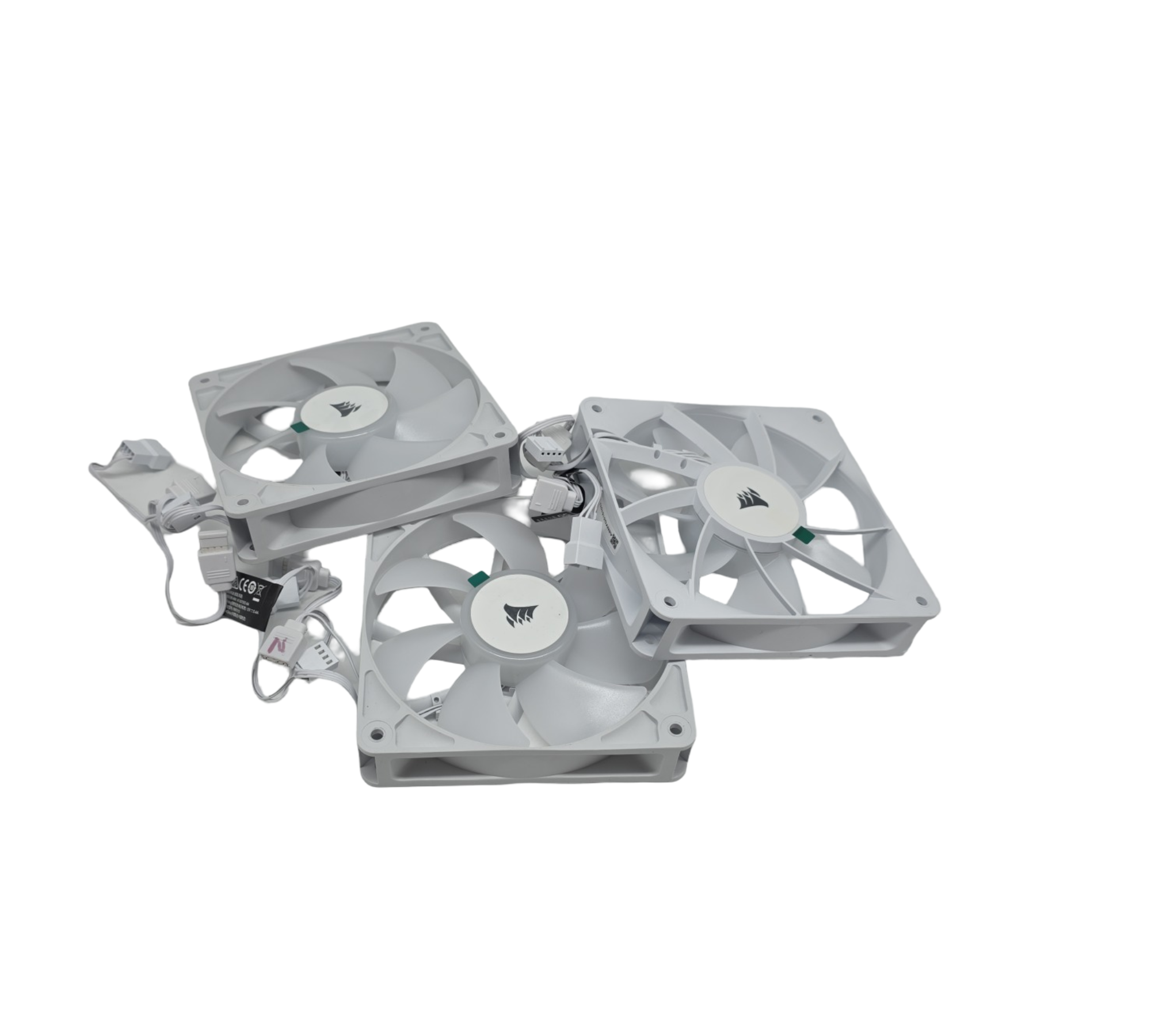 CORSAIR RS120 PWM-Lüfter 120mm ARGB geräuscharm magnetisches Dome-Lager Weiß 3er-Set