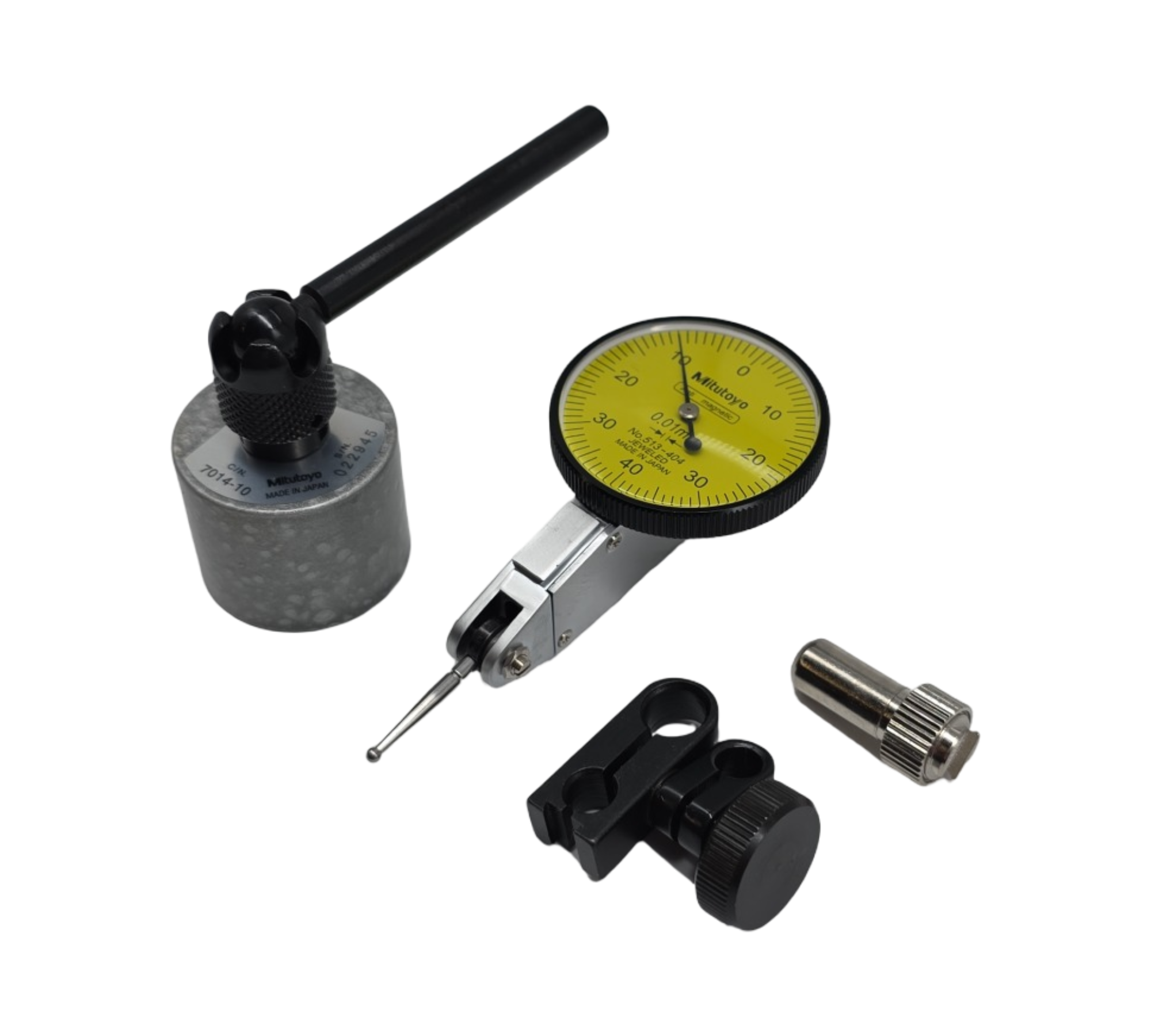 Mitutoyo Horizontalmessuhr mit magnetischer Basis 0,8mm Messbereich 0,01mm Teilung