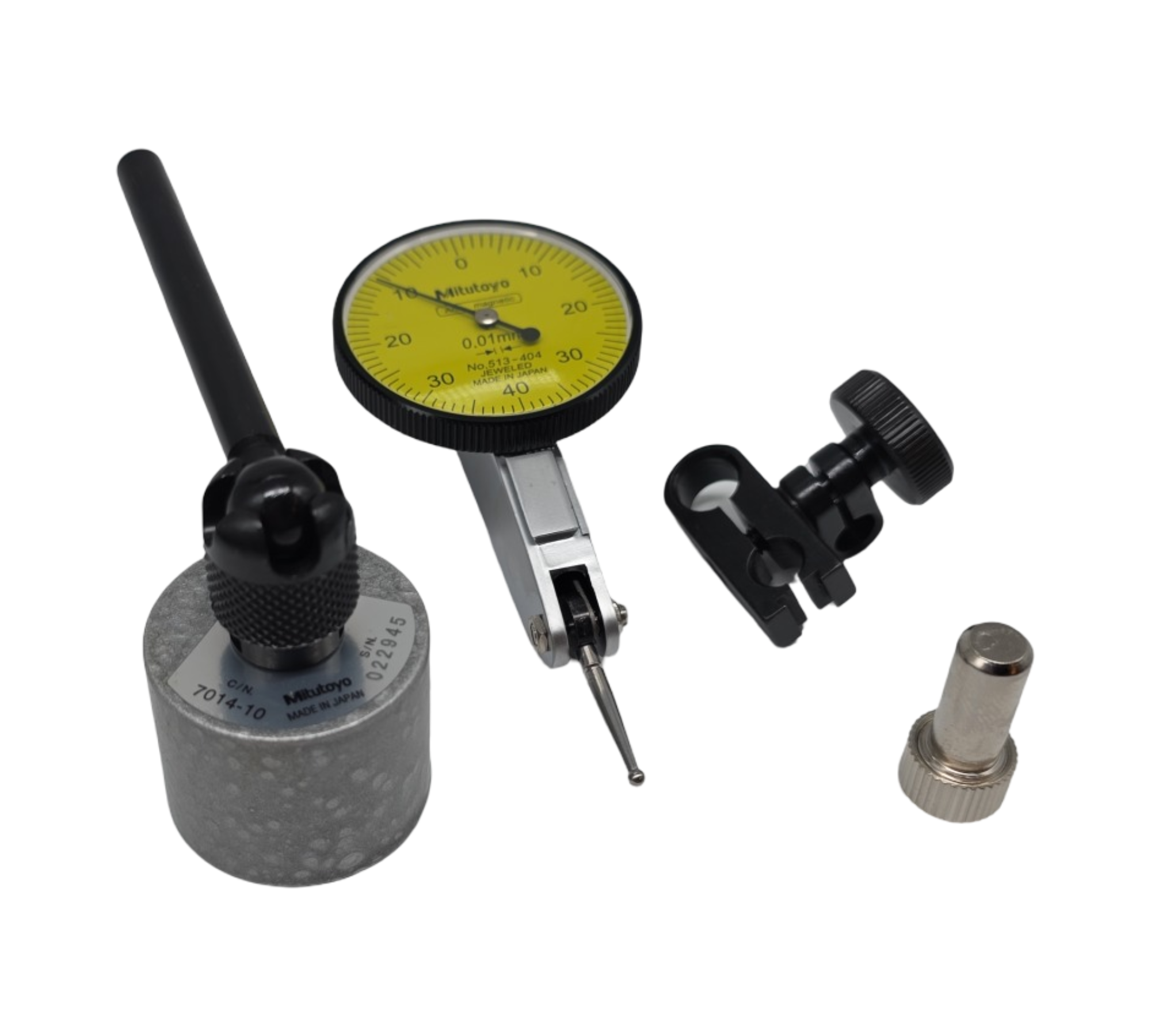 Mitutoyo Horizontalmessuhr mit magnetischer Basis 0,8mm Messbereich 0,01mm Teilung