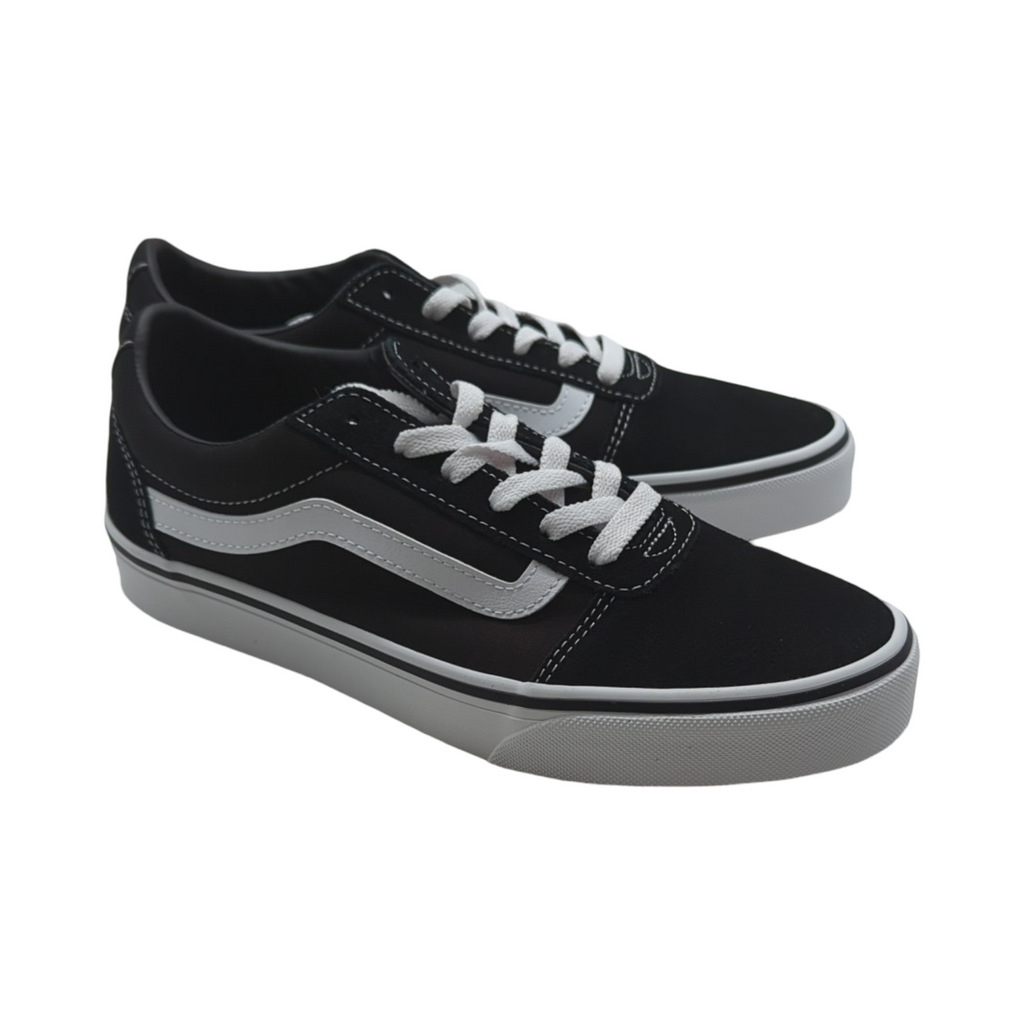Vans Ward Sneaker Damen Schwarz Weiß Suede Canvas Größe 38.5