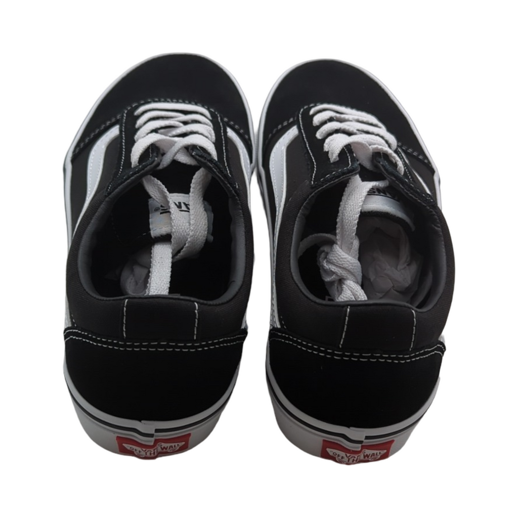 Vans Ward Sneaker Damen Schwarz Weiß Suede Canvas Größe 38.5