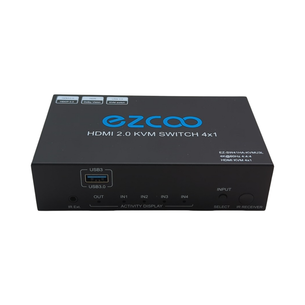 KVM Switch USB 3.0 4-Port mit SPDIF 5.1 Audio-Breakout für PC und Peripherie Geräte